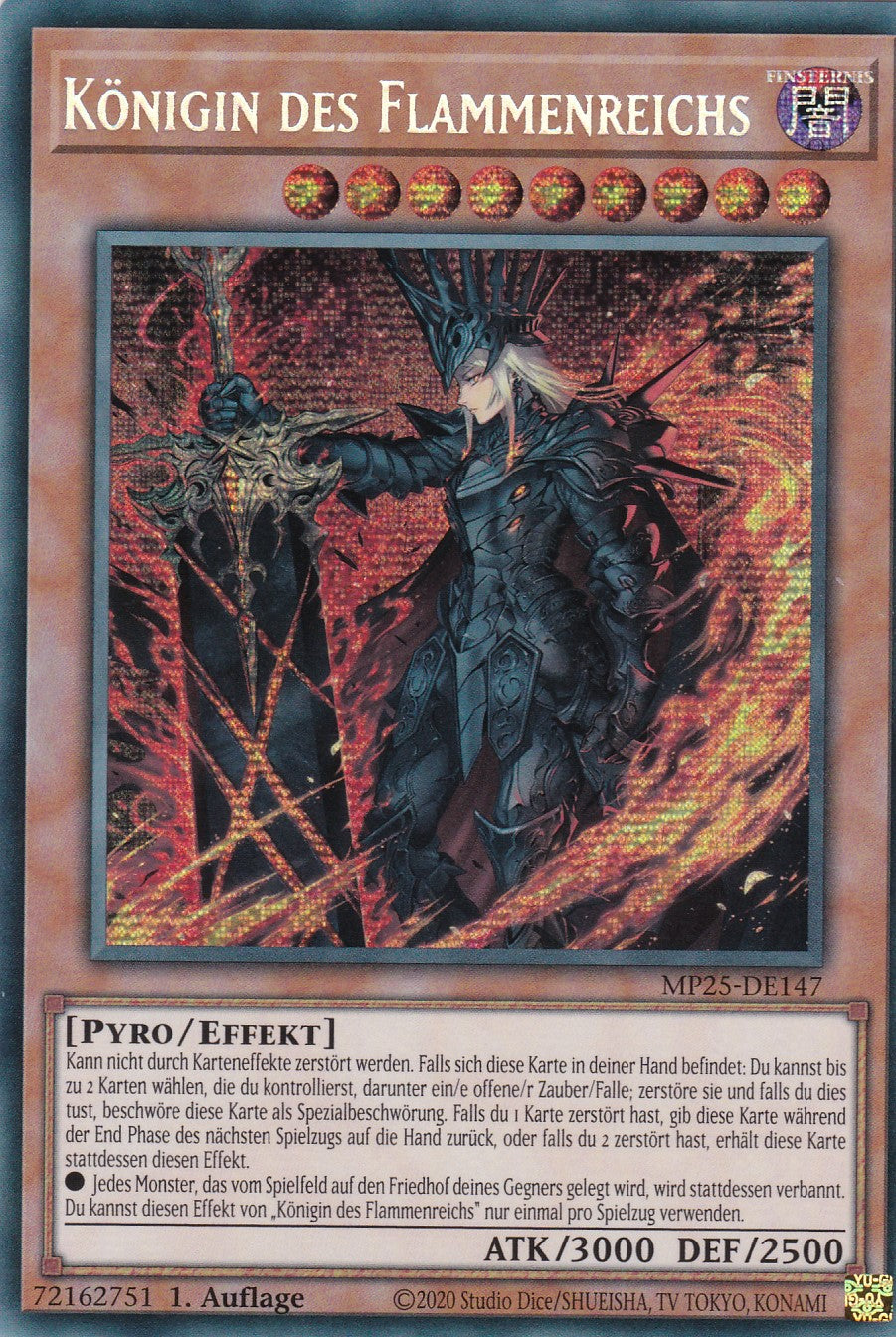 Königin des Flammenreichs – MP25-DE147 – Secret Rare – 1. Auflage – Deutsch – 2025 Mega-Pack Tin
