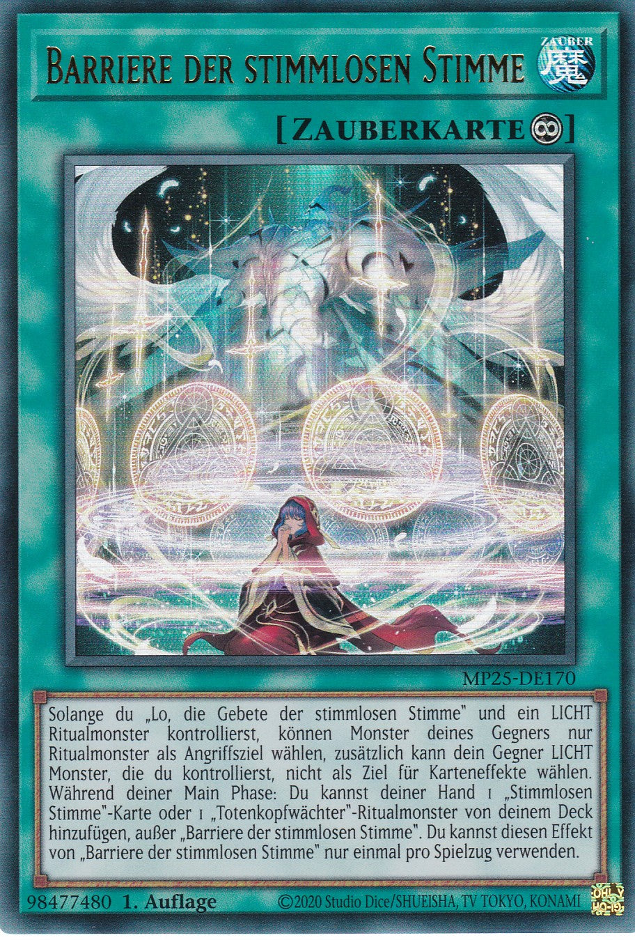 Barriere der stimmlosen Stimme – MP25-DE170 – Ultra Rare – 1. Auflage – Deutsch – 2025 Mega-Pack Tin