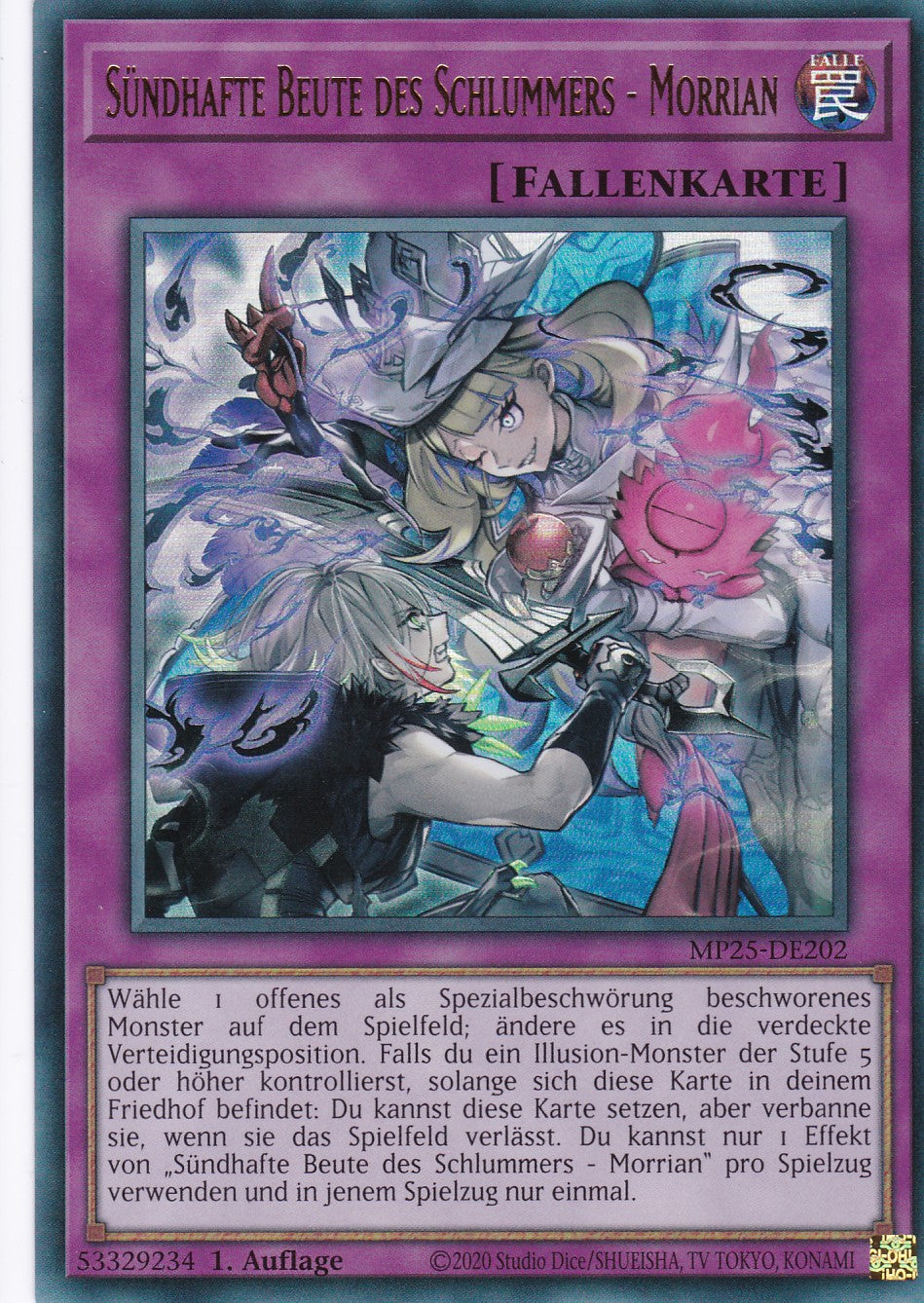 Sündhafte Beute des Schlummers - Morrian – MP25-DE202 – Ultra Rare – 1. Auflage – Deutsch – 2025 Mega-Pack Tin