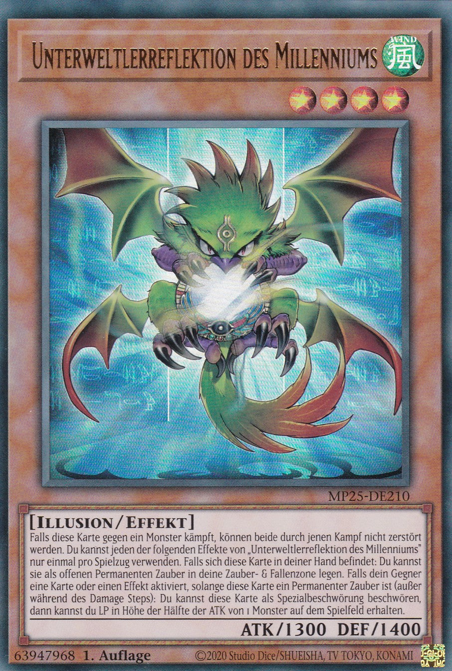 Unterweltlerreflektion des Millenniums – MP25-DE210 – Ultra Rare – 1. Auflage – Deutsch – 2025 Mega-Pack Tin