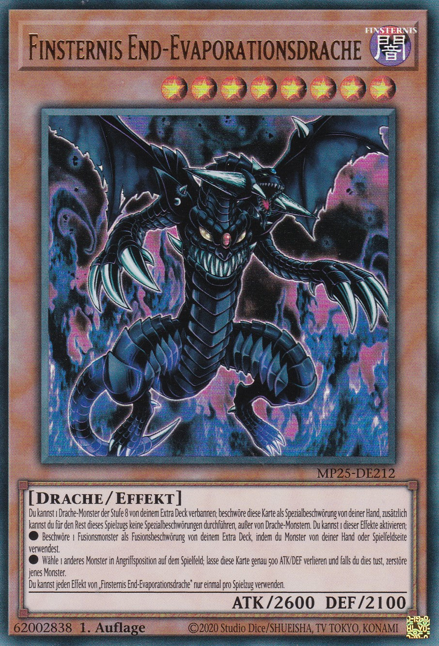 Finsternis End-Evaporationsdrache – MP25-DE212 – Ultra Rare – 1. Auflage – Deutsch – 2025 Mega-Pack Tin