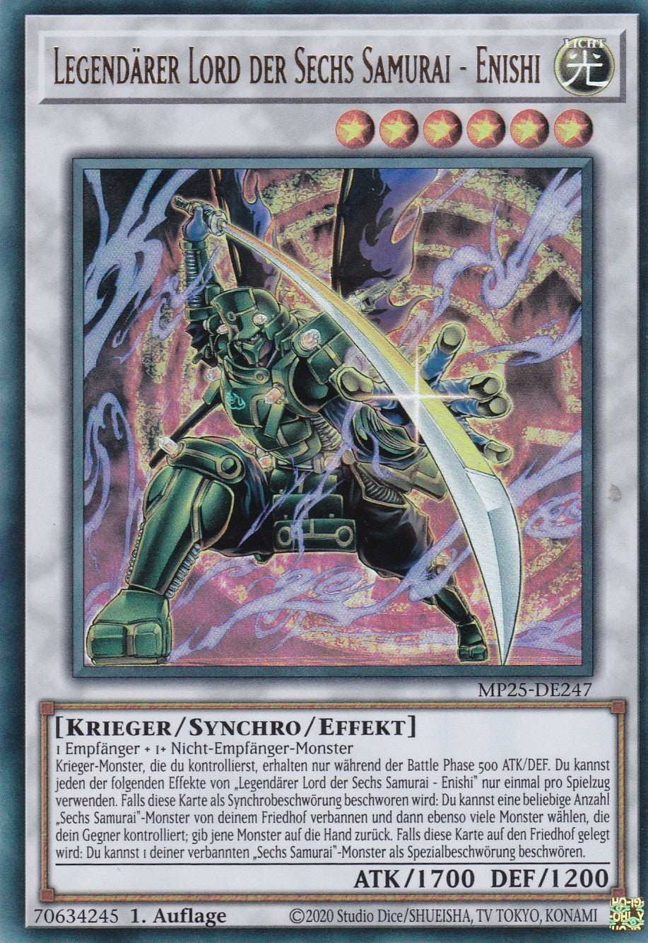 Legendärer Lord der Sechs Samurai - Enishi – MP25-DE247 – Ultra Rare – 1. Auflage – Deutsch – 2025 Mega-Pack Tin