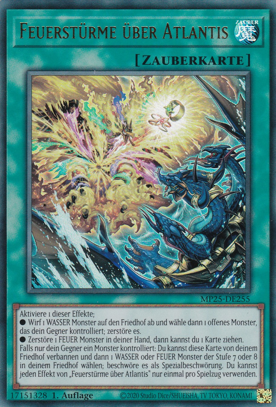 Feuerstürme über Atlantis – MP25-DE255 – Ultra Rare – 1. Auflage – Deutsch – 2025 Mega-Pack Tin