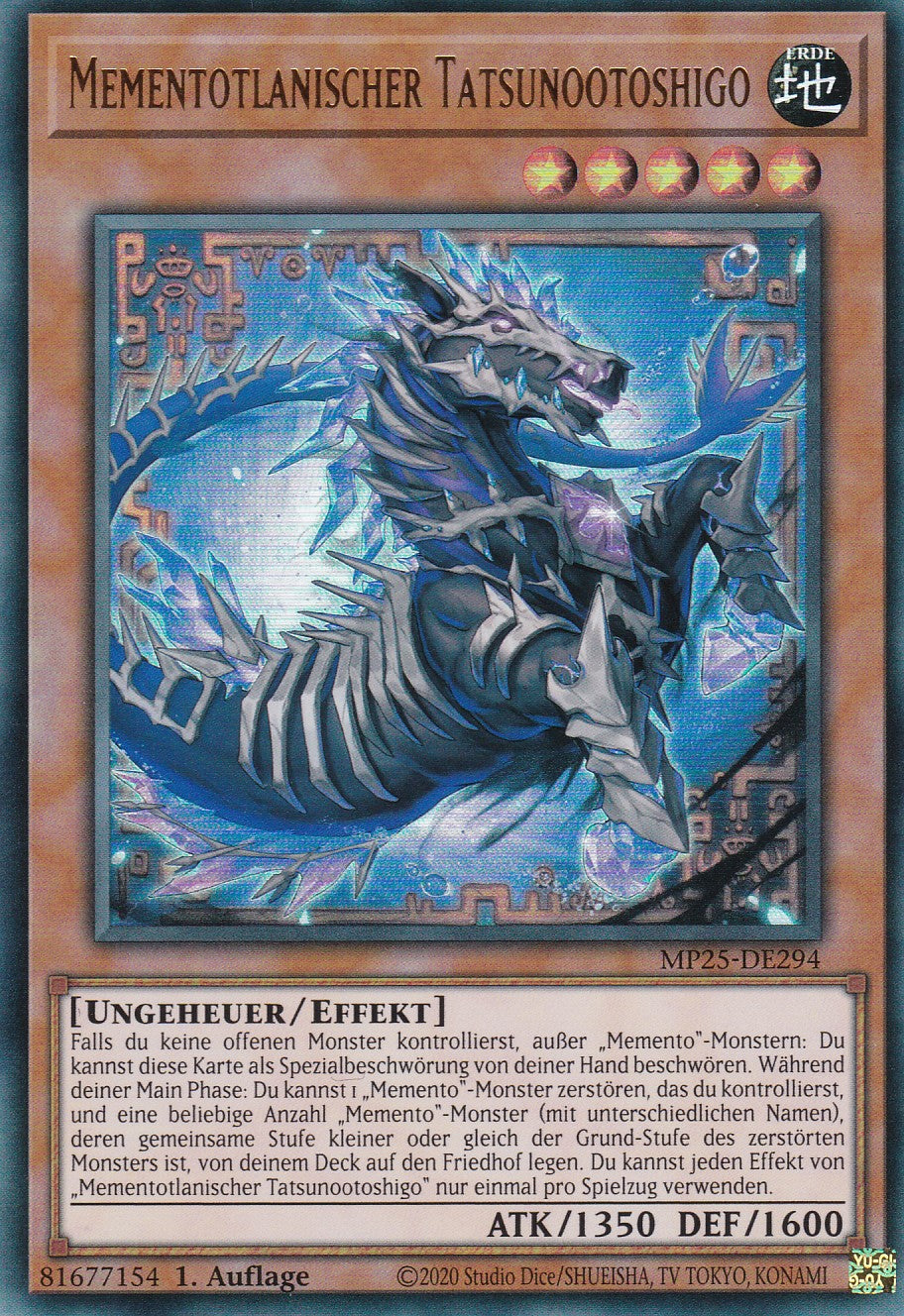 Mementotlanischer Tatsunootoshigo – MP25-DE294 – Ultra Rare – 1. Auflage – Deutsch – 2025 Mega-Pack Tin