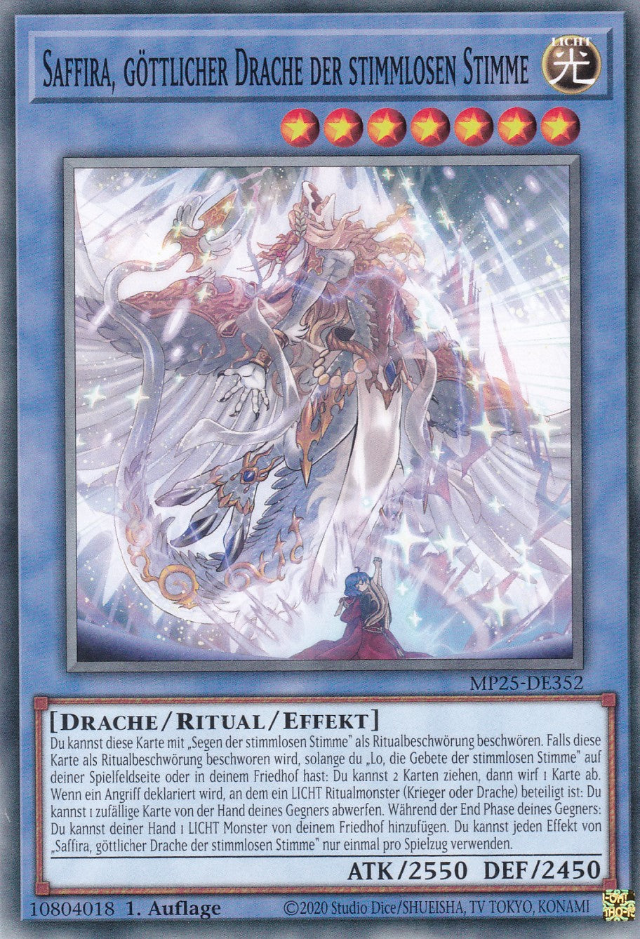 Saffira, göttlicher Drache der stimmlosen Stimme – MP25-DE352 – Common – 1. Auflage – Deutsch – 2025 Mega-Pack Tin