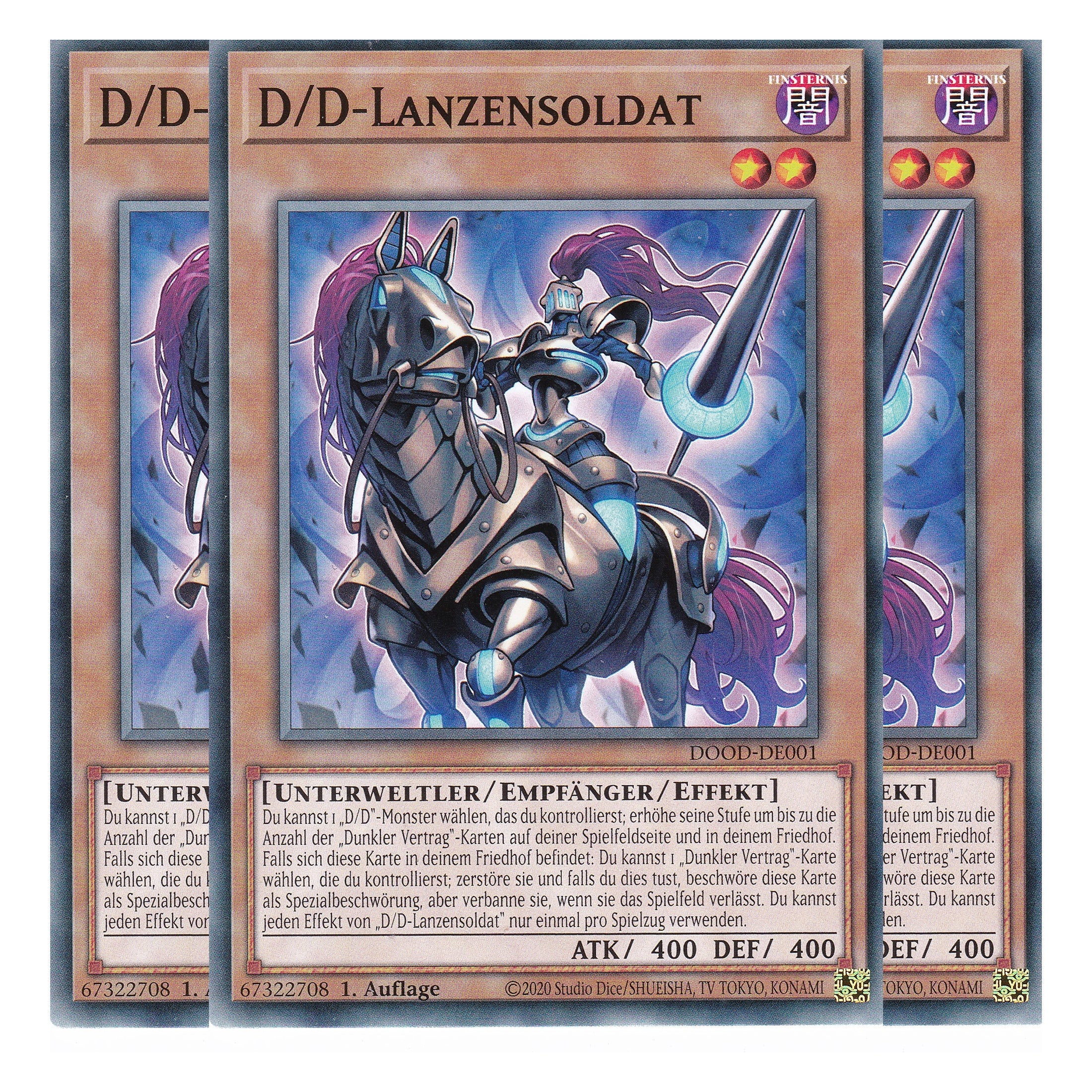 D/D-Lanzensoldat - DOOD-DE001 - Common - Deutsch - 1. Auflage - Doom of Dimensions - Playset (3 Kopien) - Yu-Gi-Oh!