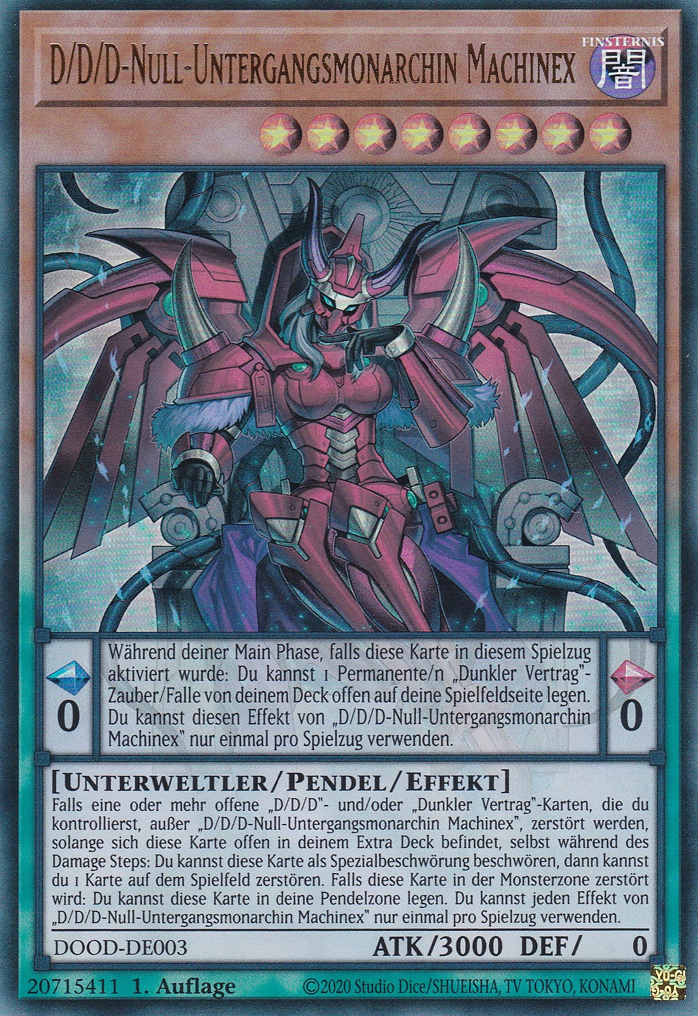 D/D/D Null Untergangsmonarchin Machinex – DOOD-DE003 – Ultra Rare – 1. Auflage – Deutsch – Doom of Dimensions