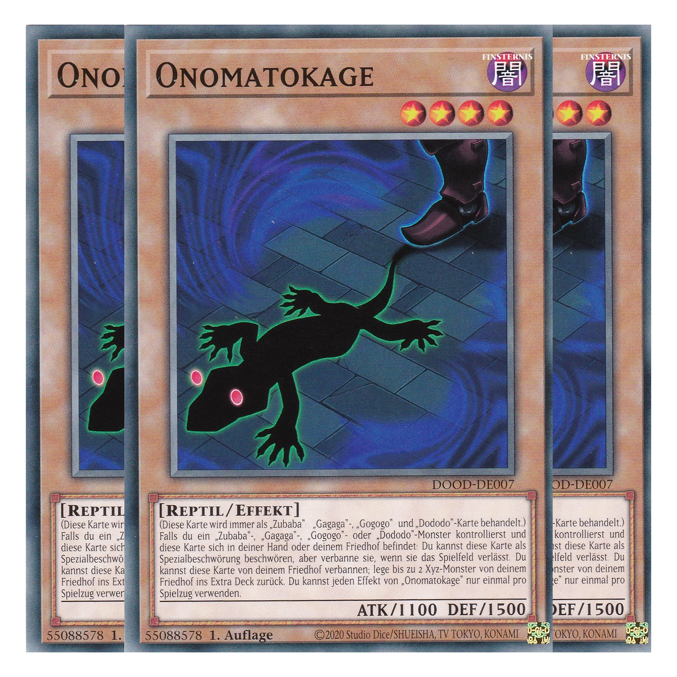 Onomatokage - DOOD-DE007 - Common - Deutsch - 1. Auflage - Doom of Dimensions - Playset (3 Kopien) - Yu-Gi-Oh!