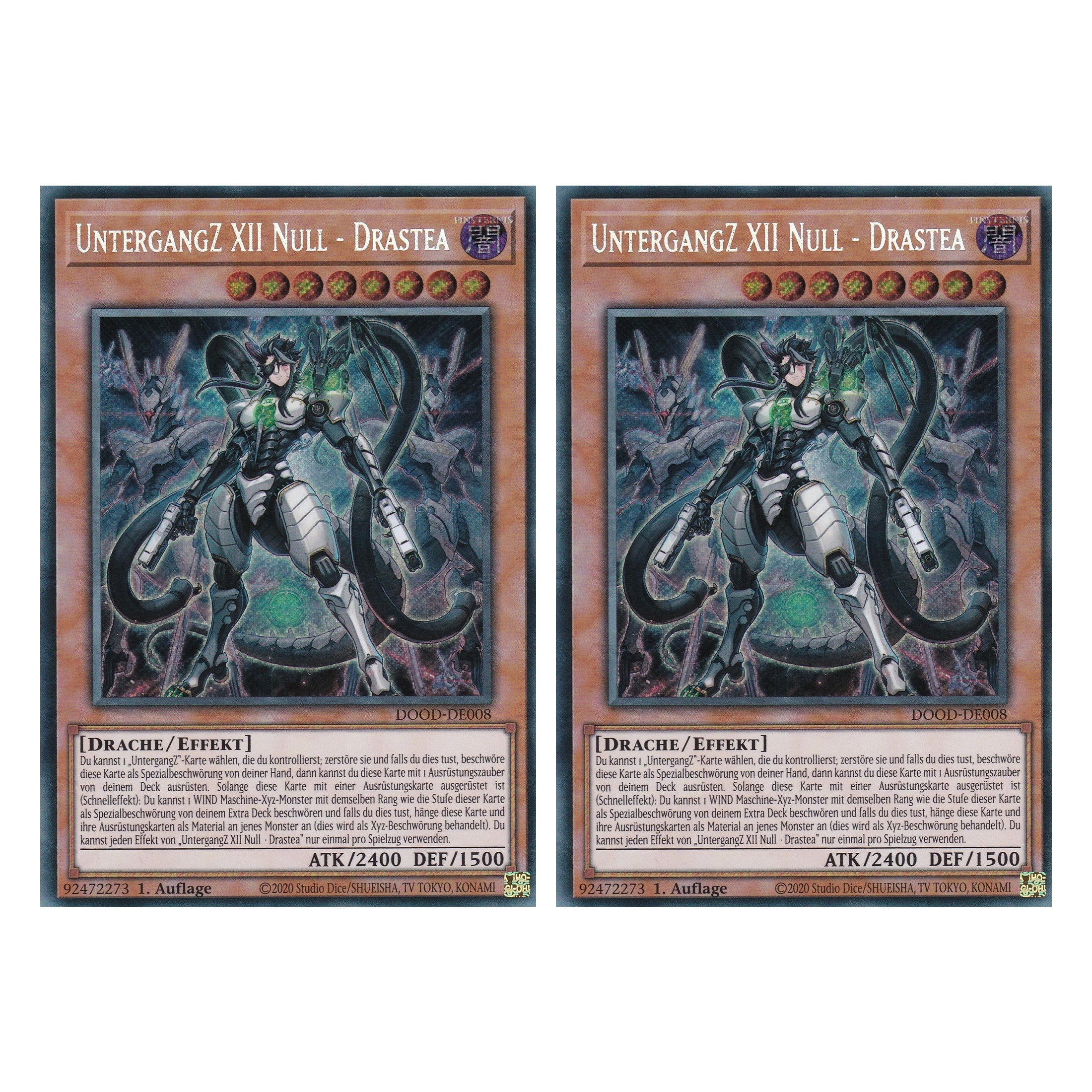 UntergangZ XII Null - Drastea - DOOD-DE008 - Secret Rare - Deutsch - 1. Auflage - Doom of Dimensions - Duo Set (2 Stück) - Yu-Gi-Oh!