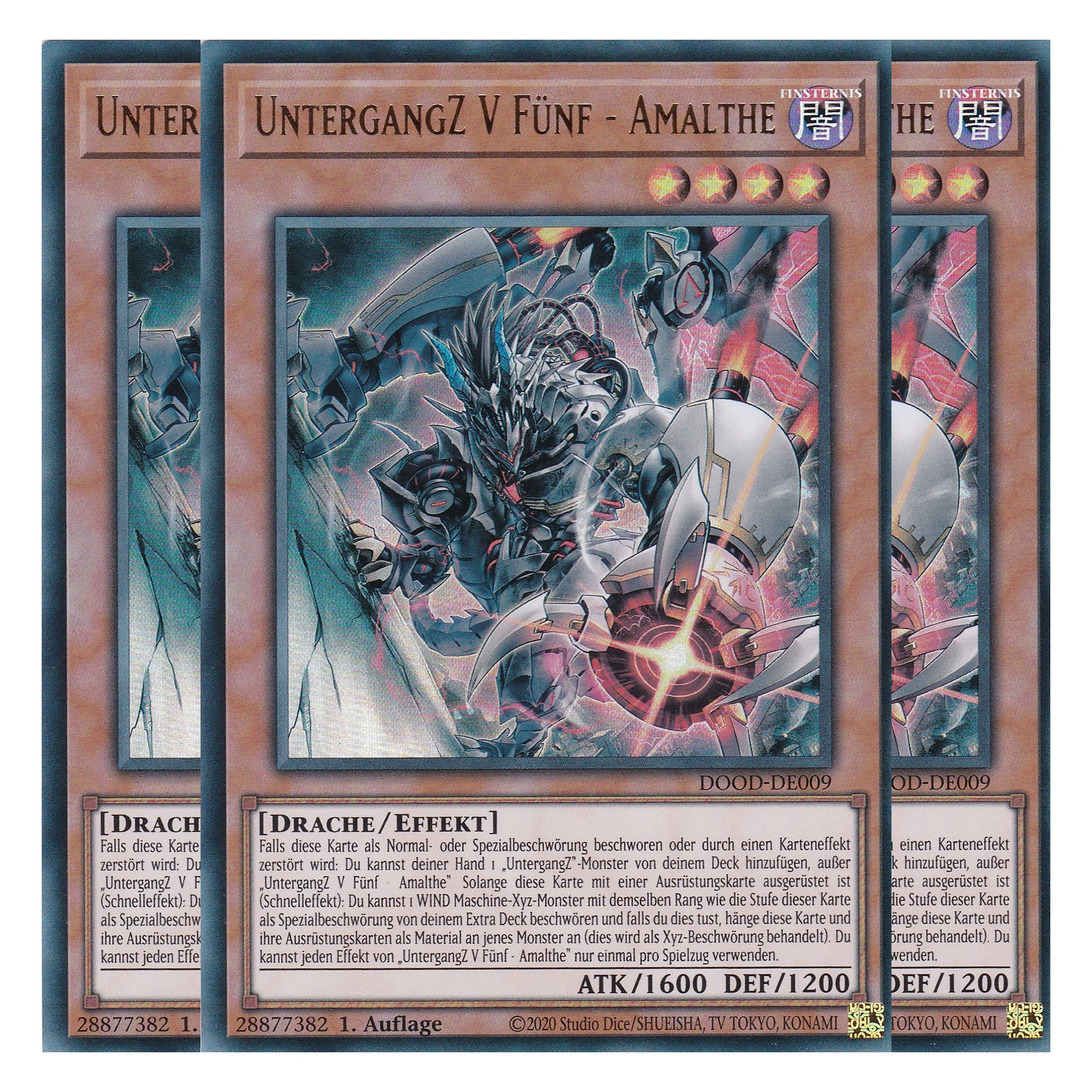 UntergangZ V Fünf - Amalthe - DOOD-DE009 - Ultra Rare - Deutsch - 1. Auflage - Doom of Dimensions - Playset (3 Kopien) - Yu-Gi-Oh!