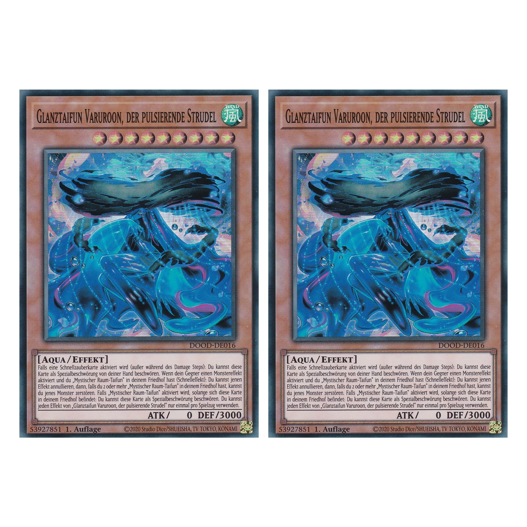 Glanztaifun Varuroon, der pulsierende Strudel - DOOD-DE016 - Super Rare - Deutsch - 1. Auflage - Doom of Dimensions - Duo Set (2 Stück) - Yu-Gi-Oh!