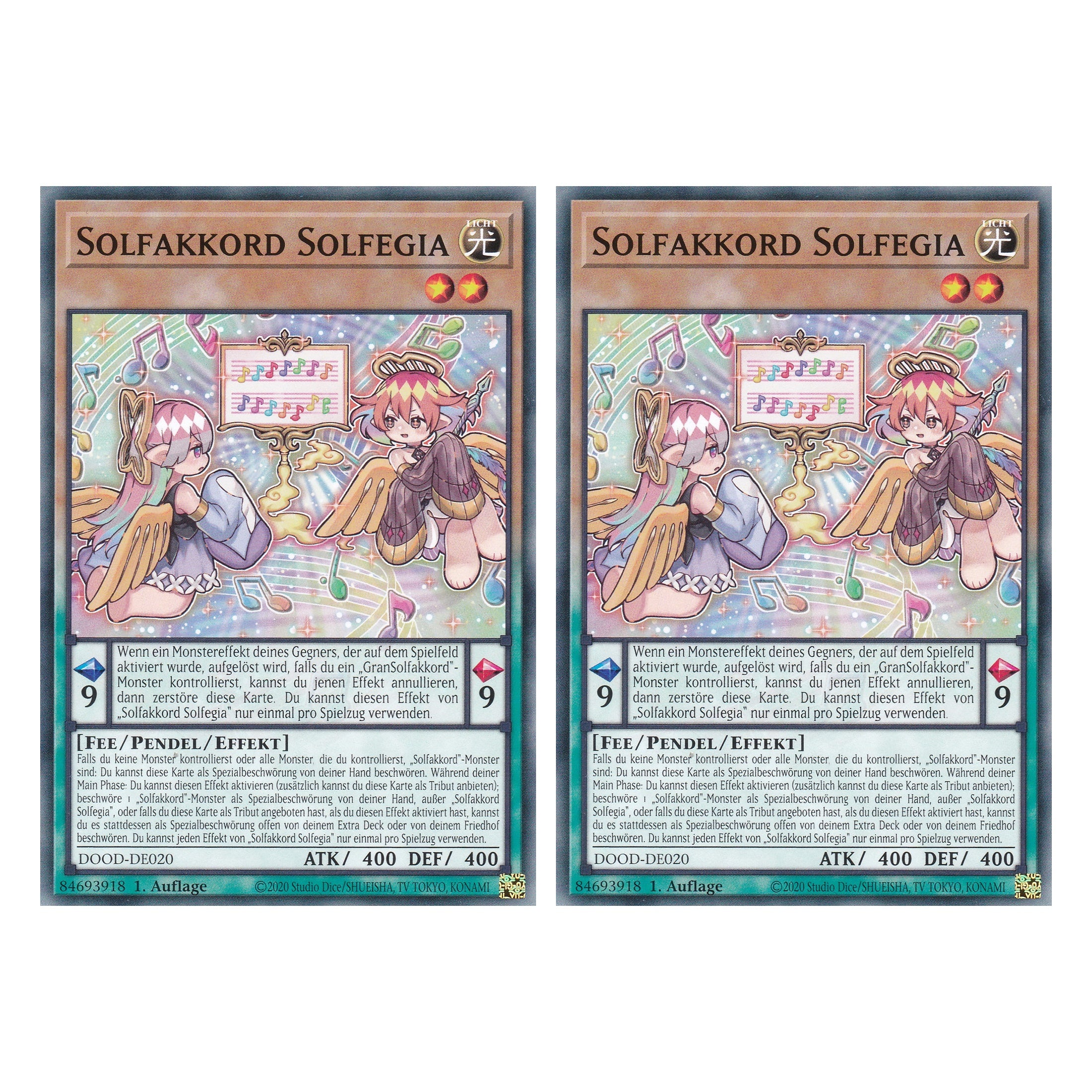 Solfakkord Solfegia - DOOD-DE020 - Common - Deutsch - 1. Auflage - Doom of Dimensions - Duo Set (2 Stück) - Yu-Gi-Oh!