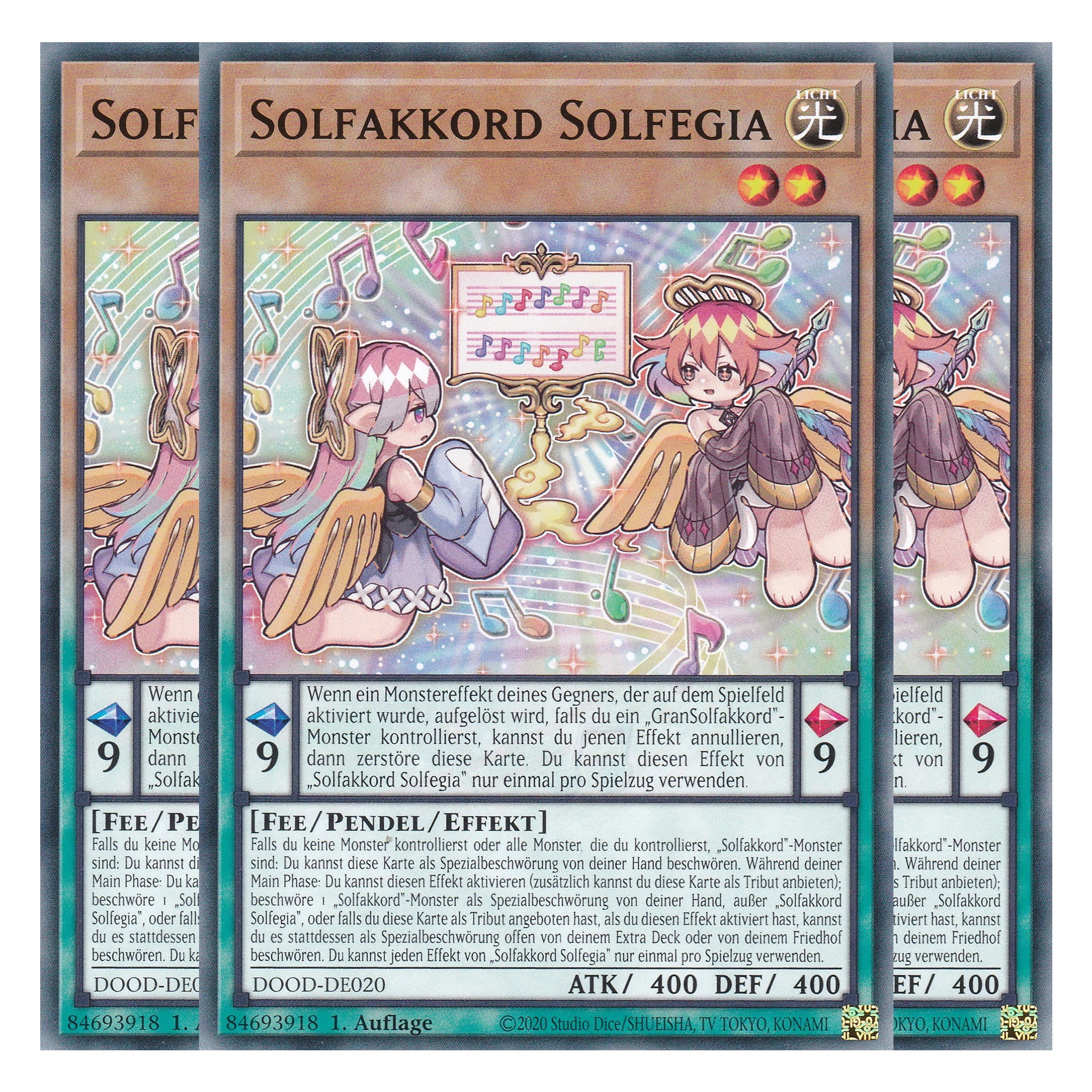 Solfakkord Solfegia - DOOD-DE020 - Common - Deutsch - 1. Auflage - Doom of Dimensions - Playset (3 Kopien) - Yu-Gi-Oh!