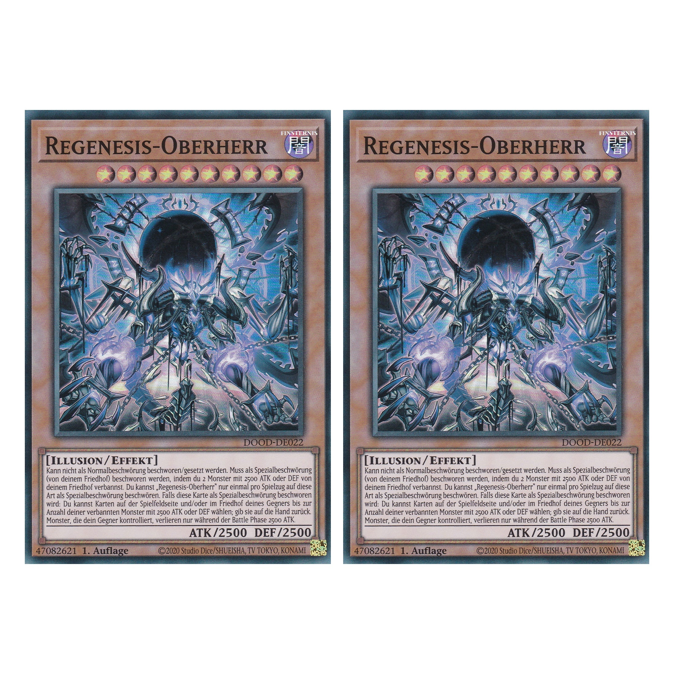 Regenesis-Oberherr - DOOD-DE022 - Super Rare - Deutsch - 1. Auflage - Doom of Dimensions - Duo Set (2 Stück) - Yu-Gi-Oh!