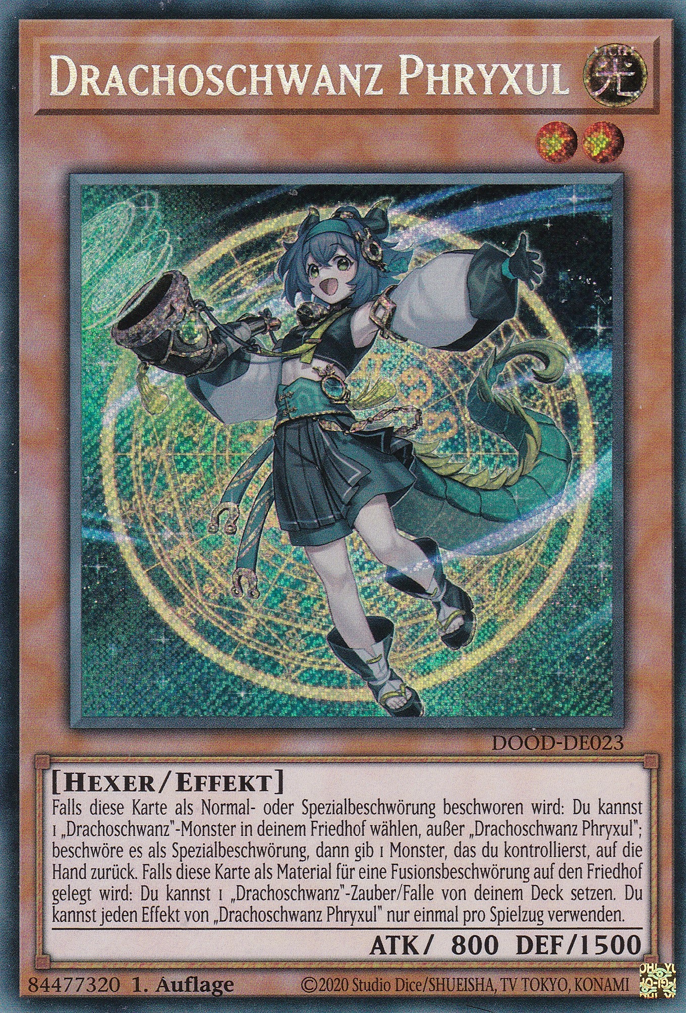 Drachoschwanz Phryxul – DOOD-DE023 – Secret Rare – 1. Auflage – Deutsch – Doom of Dimensions