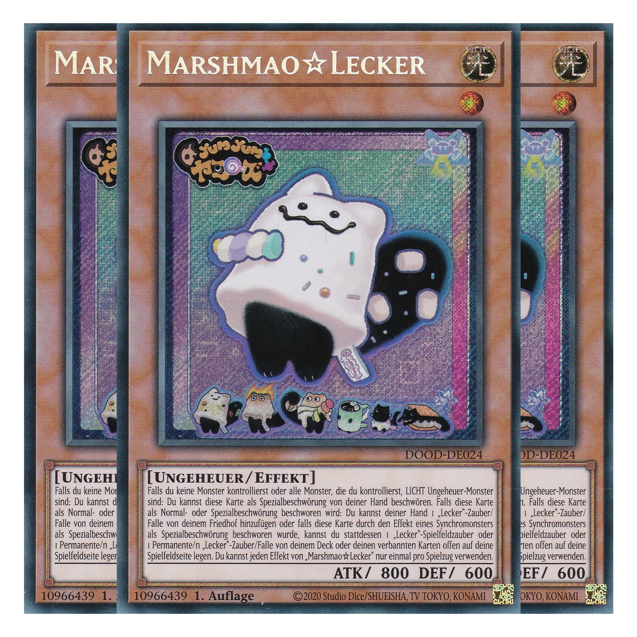 MarshmaoLecker - DOOD-DE024 - Secret Rare - Deutsch - 1. Auflage - Doom of Dimensions - Playset (3 Kopien) - Yu-Gi-Oh!