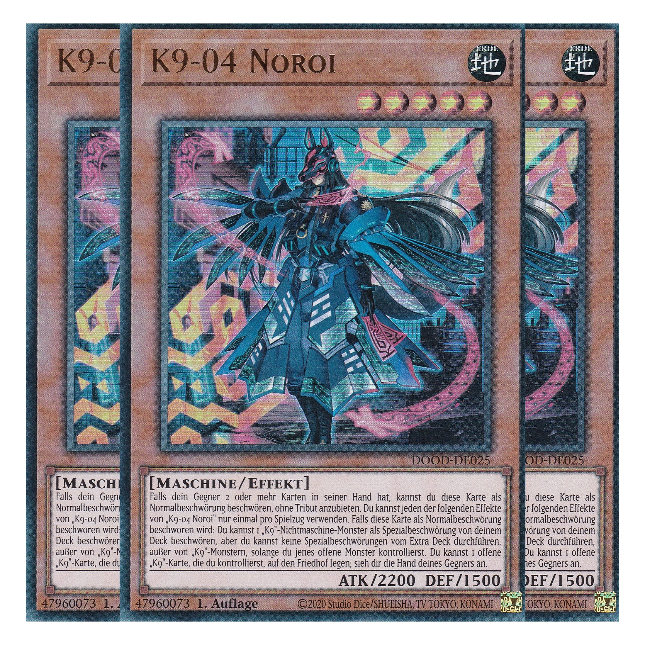 K9-04 Noroi - DOOD-DE025 - Ultra Rare - Deutsch - 1. Auflage - Doom of Dimensions - Playset (3 Kopien) - Yu-Gi-Oh!