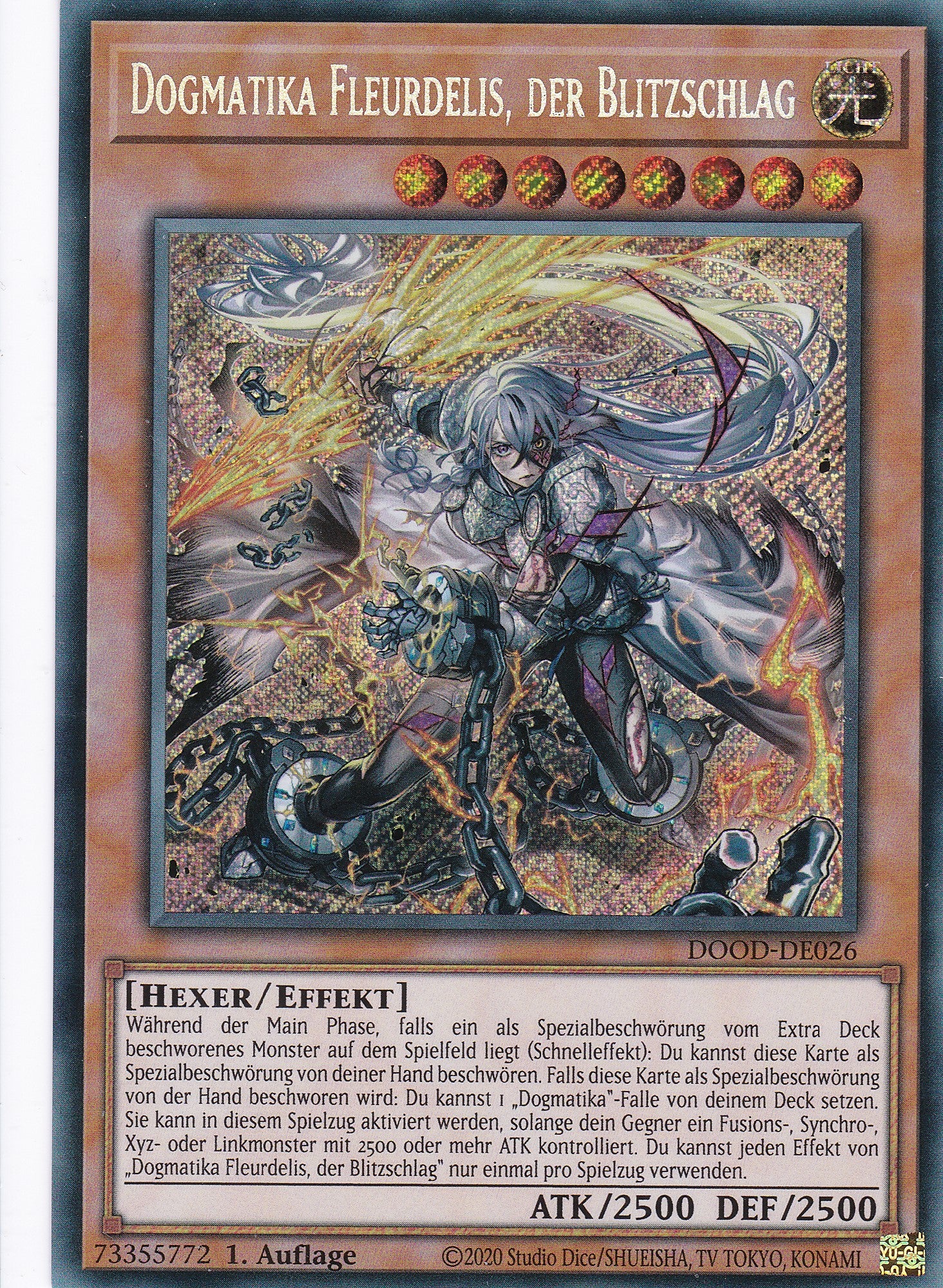 Dogmatika Fleurdelis der Blitzschlag – DOOD-DE026 – Secret Rare – 1. Auflage – Deutsch – Doom of Dimensions