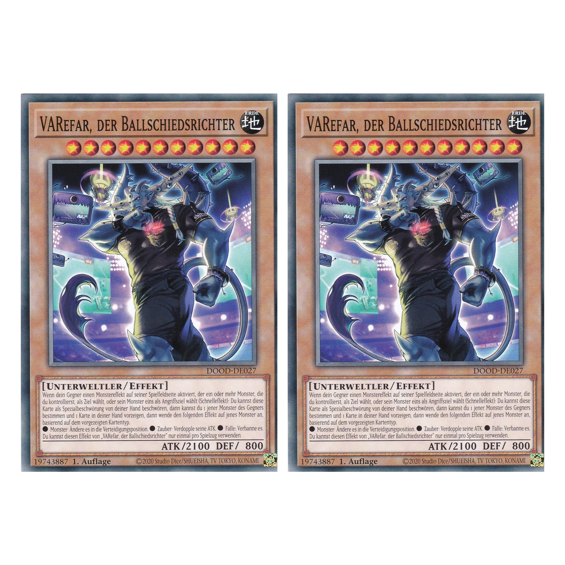 VARefar, der Ballschiedsrichter - DOOD-DE027 - Common - Deutsch - 1. Auflage - Doom of Dimensions - Duo Set (2 Stück) - Yu-Gi-Oh!