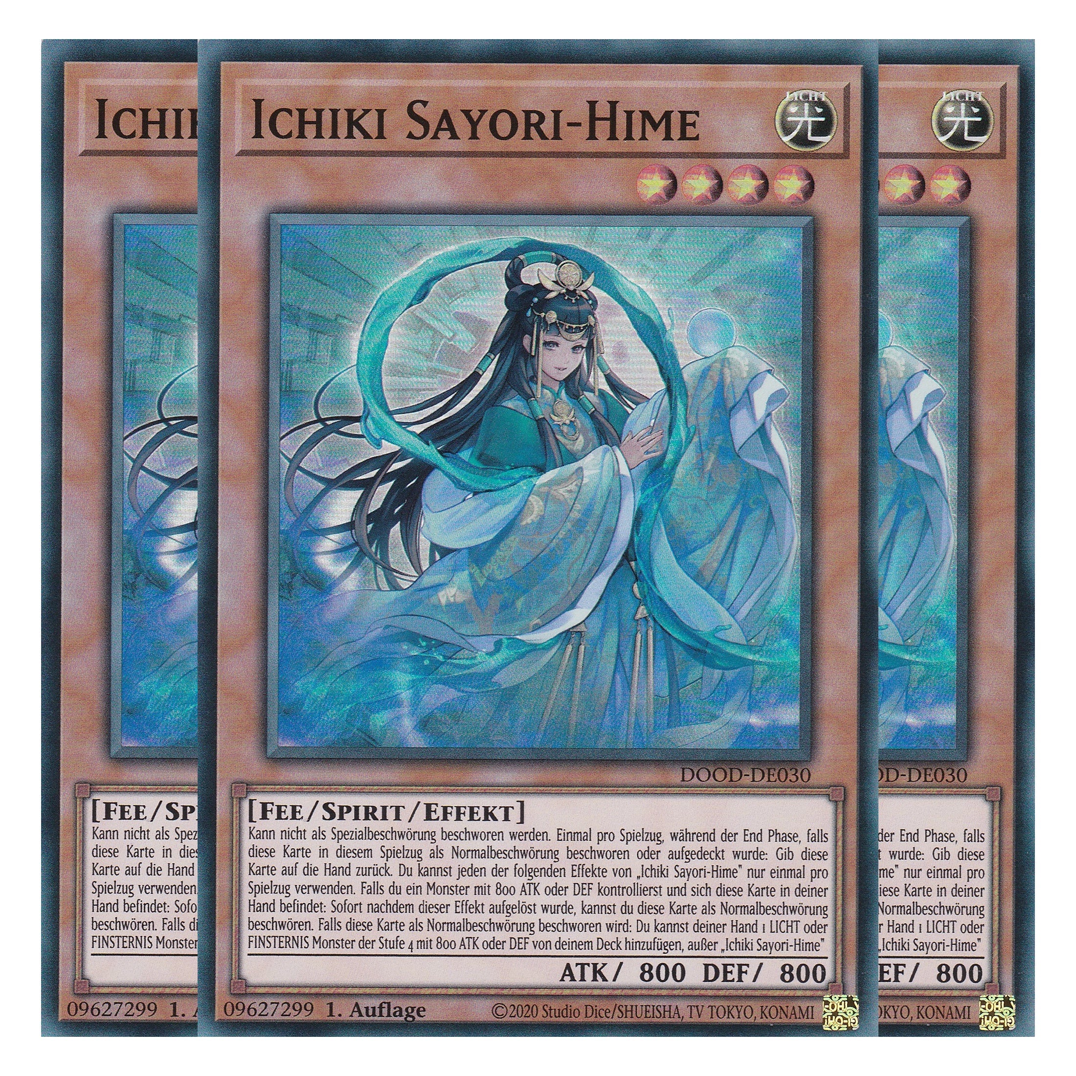 Ichiki Sayori-Hime - DOOD-DE030 - Super Rare - Deutsch - 1. Auflage - Doom of Dimensions - Playset (3 Kopien) - Yu-Gi-Oh!