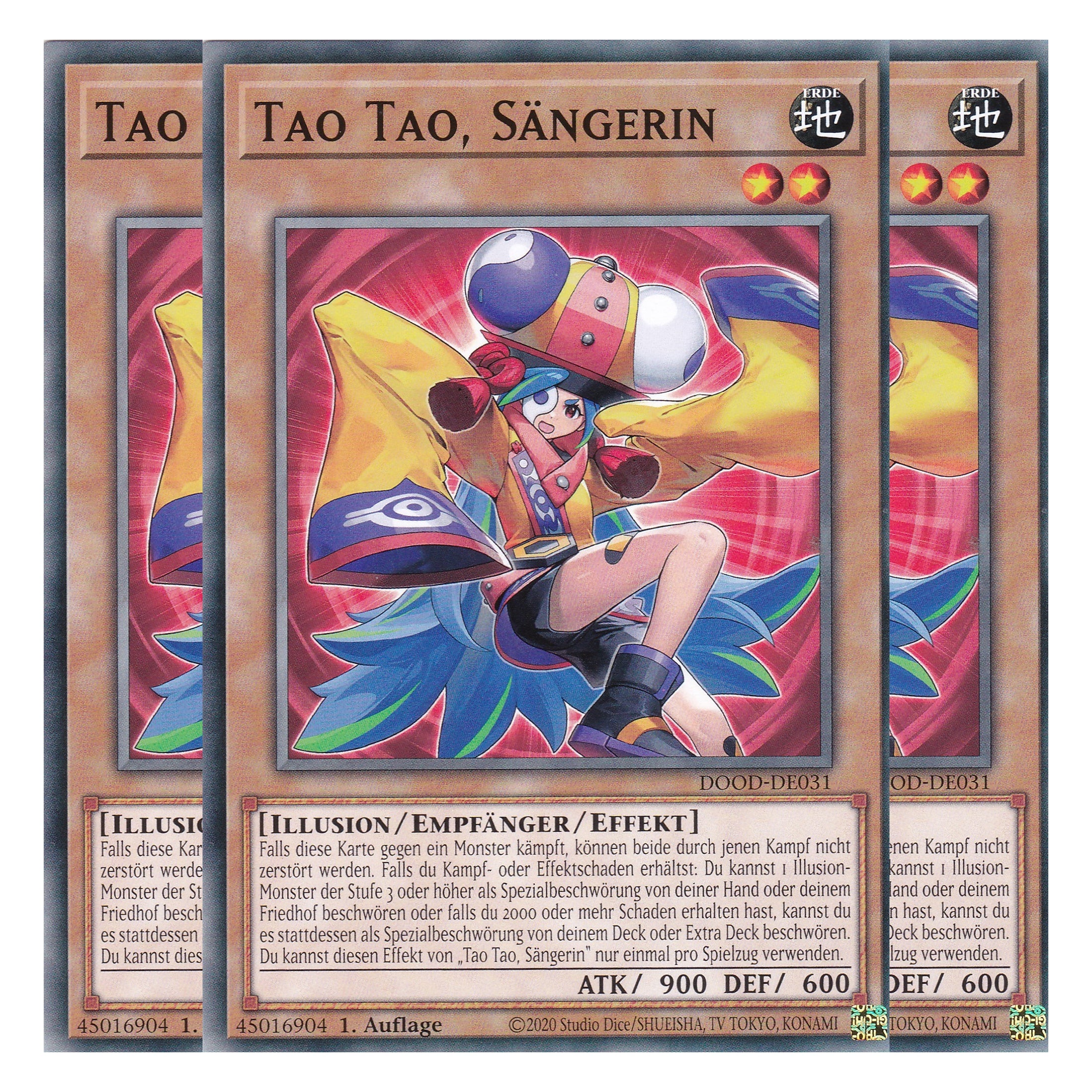 Tao Tao, Sängerin - DOOD-DE031 - Common - Deutsch - 1. Auflage - Doom of Dimensions - Playset (3 Kopien) - Yu-Gi-Oh!
