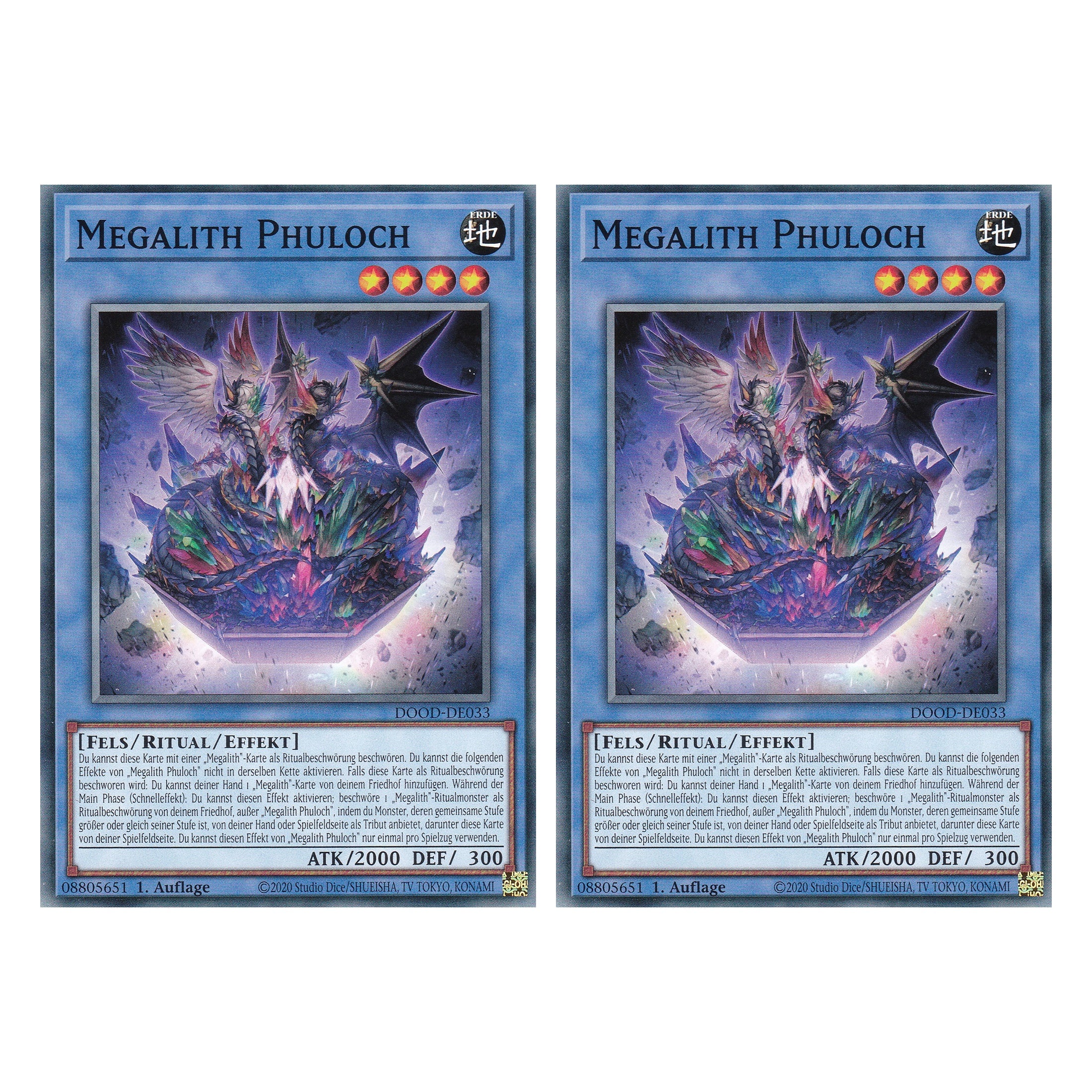 Megalith Phuloch - DOOD-DE033 - Common - Deutsch - 1. Auflage - Doom of Dimensions - Duo Set (2 Stück) - Yu-Gi-Oh!