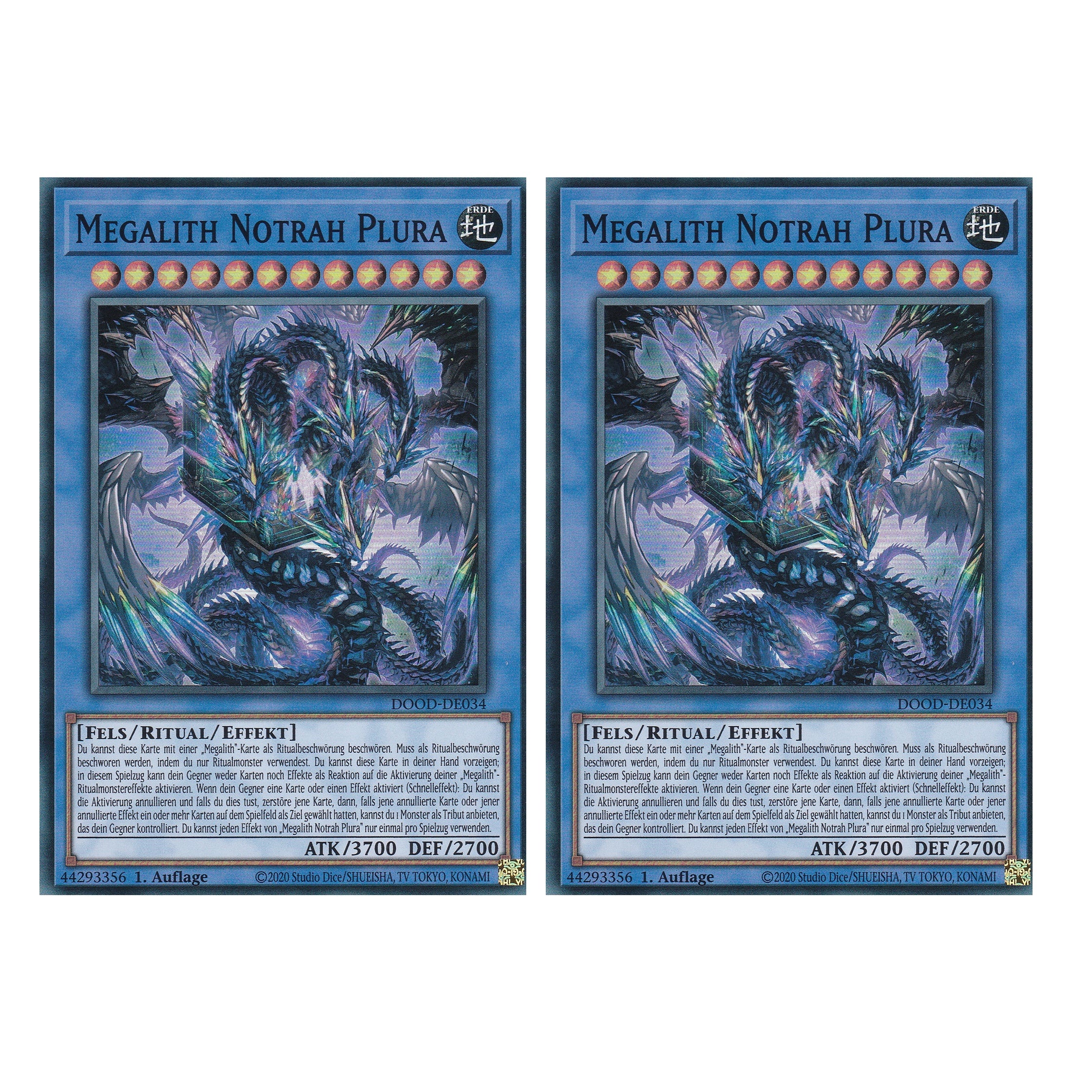 Megalith Notrah Plura - DOOD-DE034 - Super Rare - Deutsch - 1. Auflage - Doom of Dimensions - Duo Set (2 Stück) - Yu-Gi-Oh!