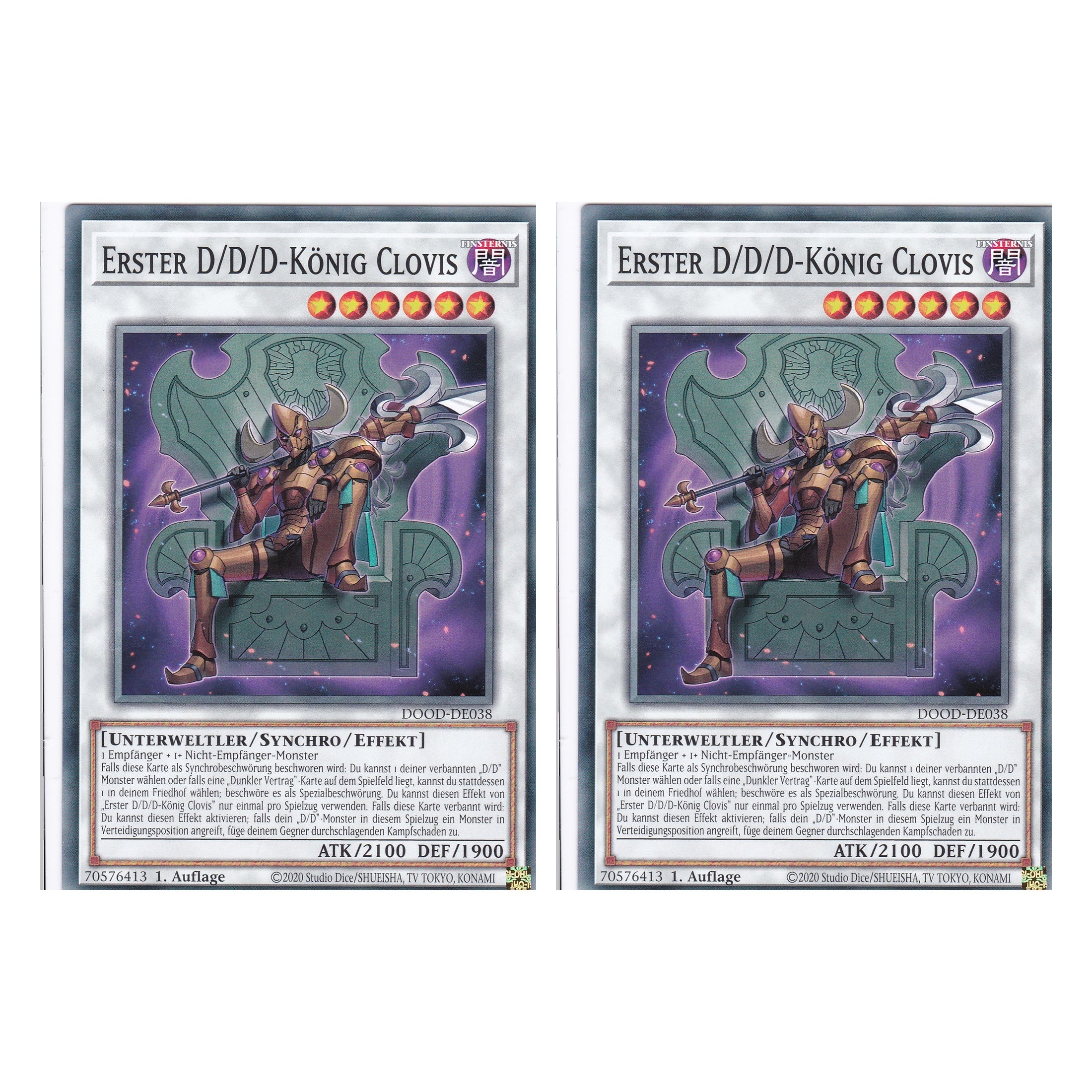 Erster D/D/D-König Clovis - DOOD-DE038 - Common - Deutsch - 1. Auflage - Doom of Dimensions - Duo Set (2 Stück) - Yu-Gi-Oh!