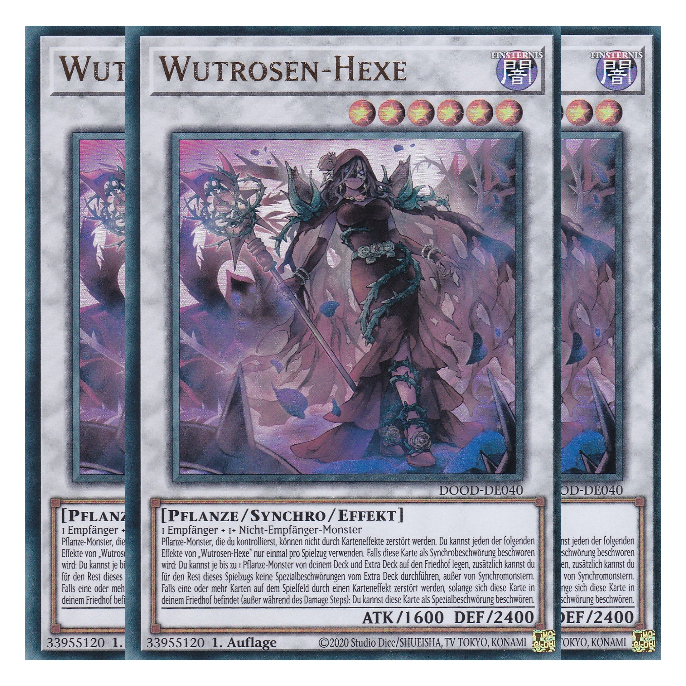 Wutrosen-Hexe - DOOD-DE040 - Ultra Rare - Deutsch - 1. Auflage - Doom of Dimensions - Playset (3 Kopien) - Yu-Gi-Oh!