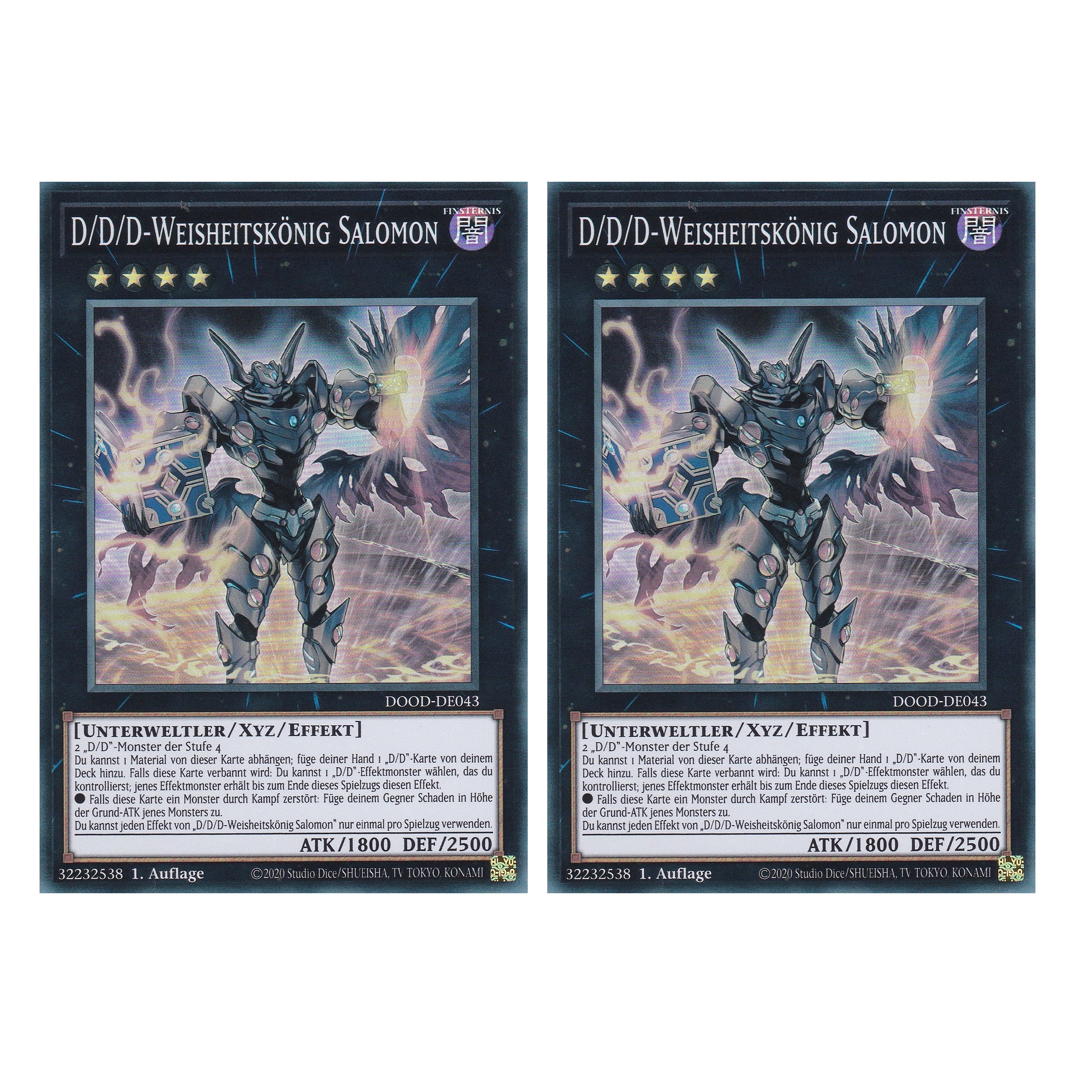 D/D/D-Weisheitskönig Salomon - DOOD-DE043 - Super Rare - Deutsch - 1. Auflage - Doom of Dimensions - Duo Set (2 Stück) - Yu-Gi-Oh!