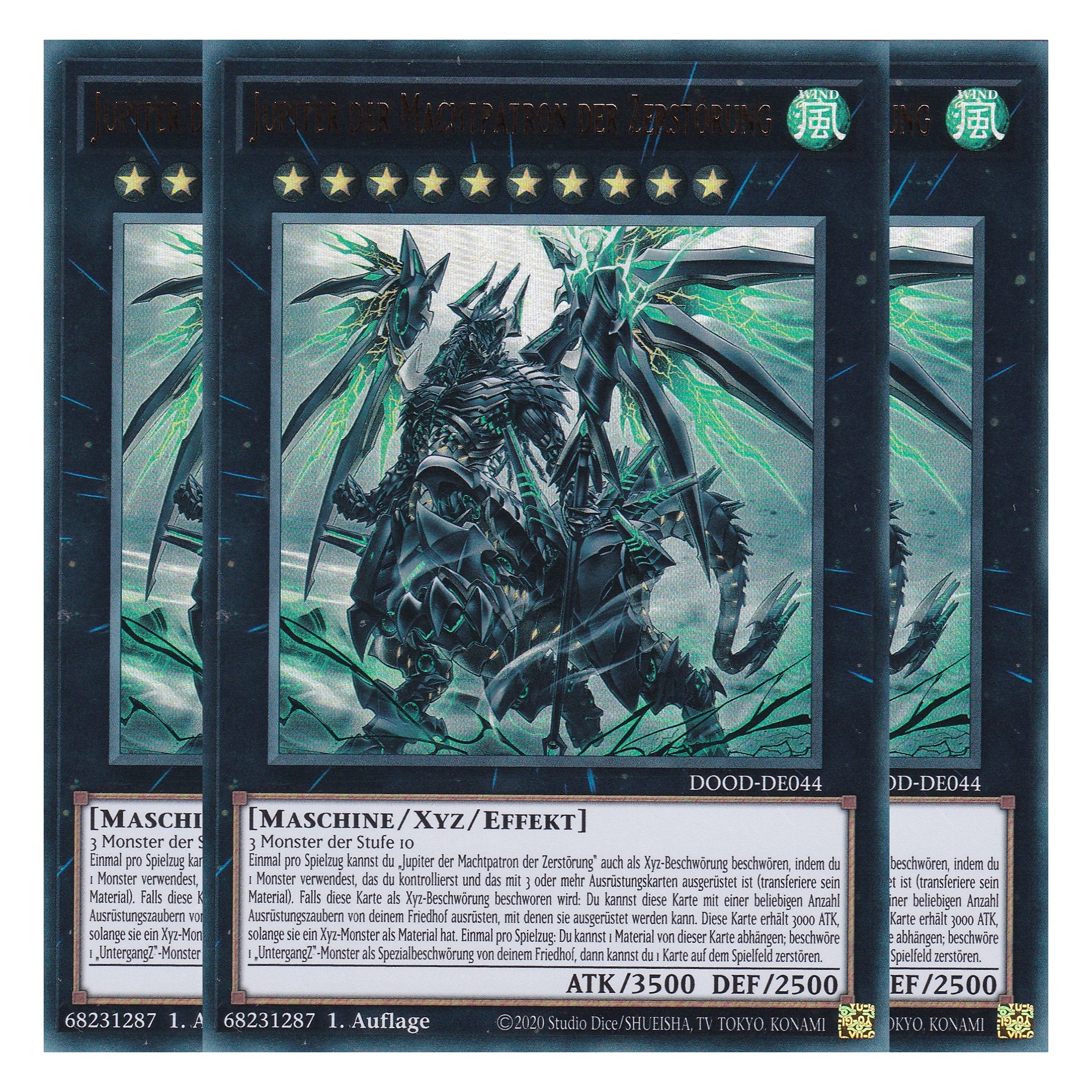 Jupiter der Machtpatron der Zerstörung - DOOD-DE044 - Ultra Rare - Deutsch - 1. Auflage - Doom of Dimensions - Playset (3 Kopien) - Yu-Gi-Oh!