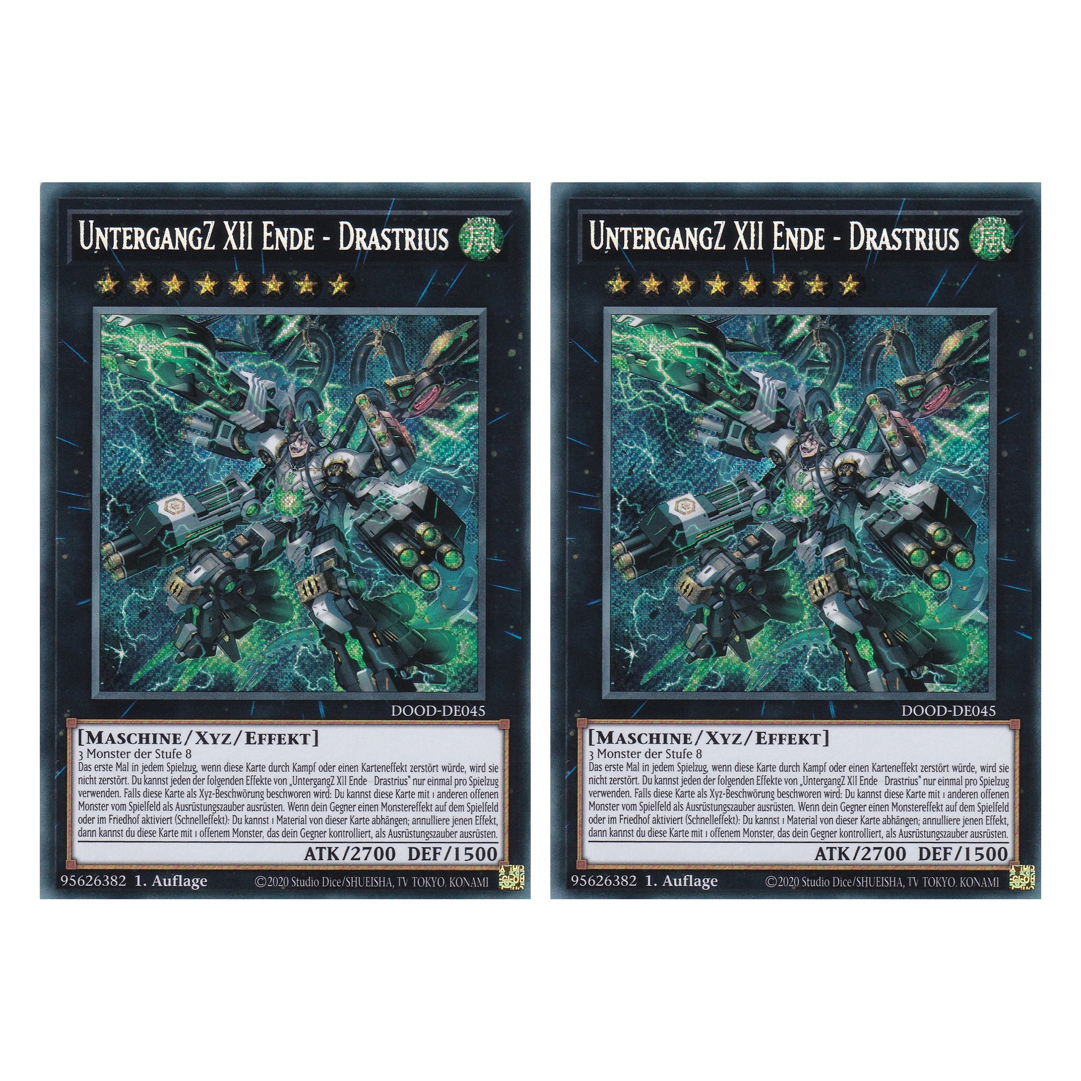 UntergangZ XII Ende - Drastrius - DOOD-DE045 - Secret Rare  - Deutsch - 1. Auflage - Doom of Dimensions - Duo Set (2 Stück) - Yu-Gi-Oh!