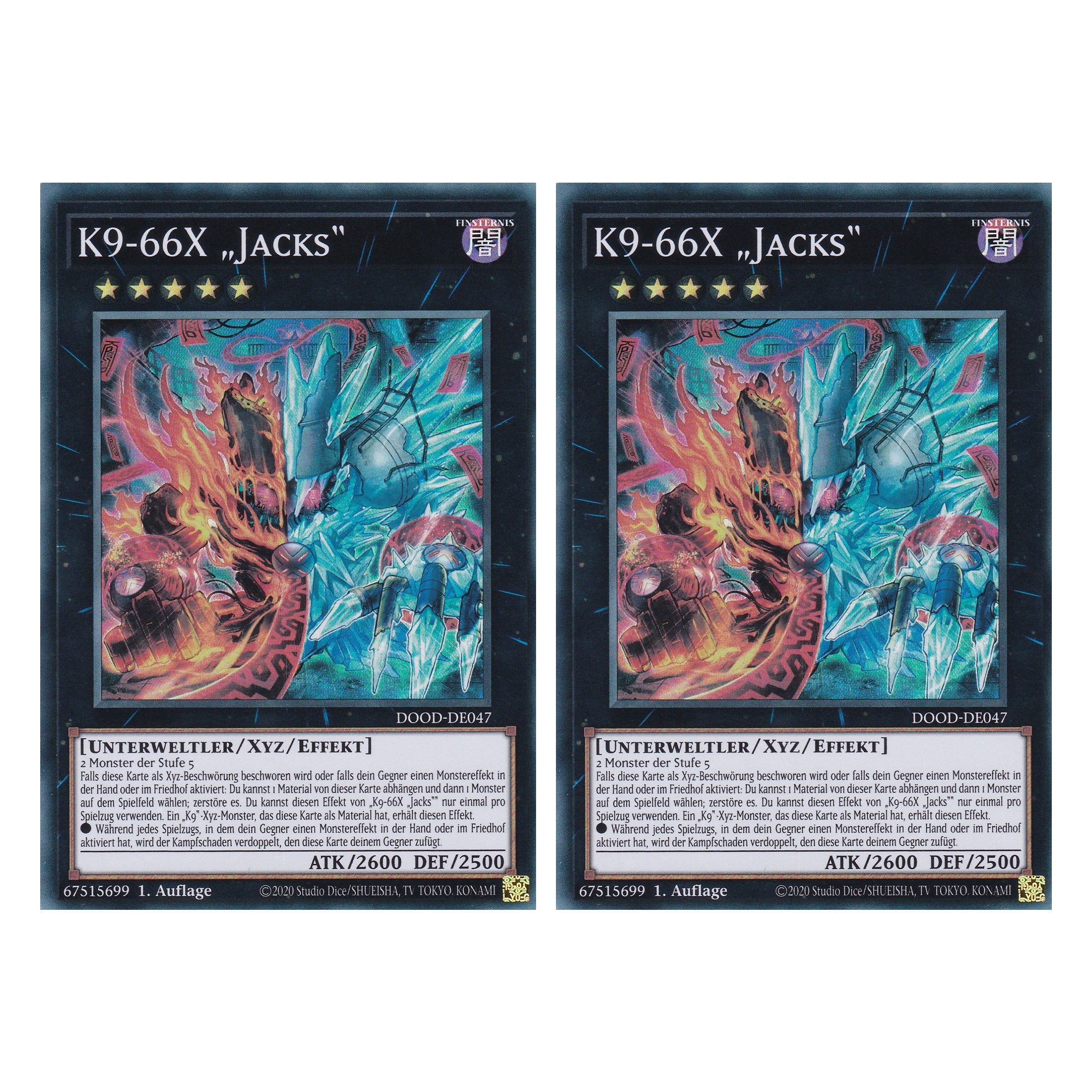 K9-66X „Jacks“ - DOOD-DE047 - Super Rare - Deutsch - 1. Auflage - Doom of Dimensions - Duo Set (2 Stück) - Yu-Gi-Oh!
