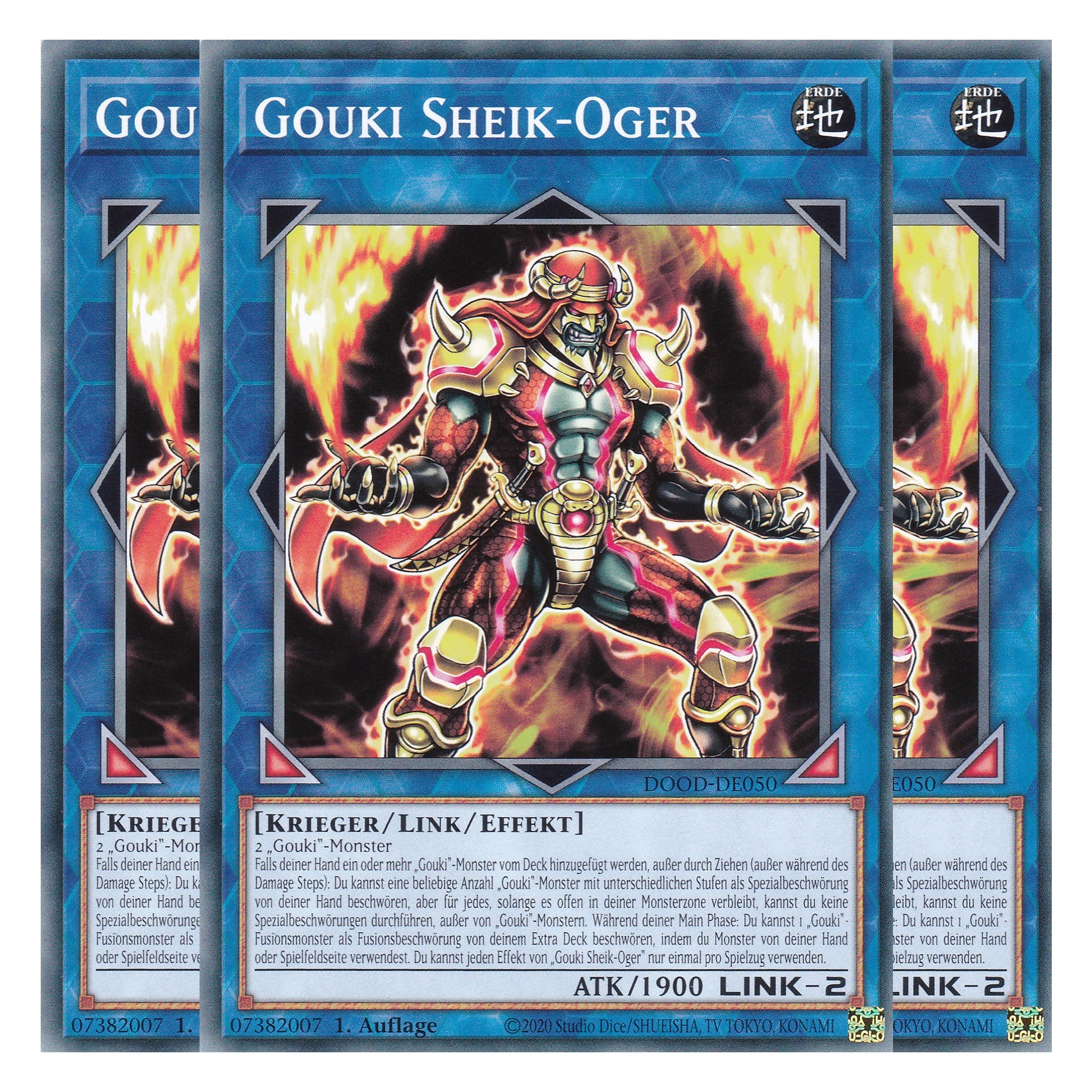 Gouki Sheik-Oger - DOOD-DE050 - Common - Deutsch - 1. Auflage - Doom of Dimensions - Playset (3 Kopien) - Yu-Gi-Oh!