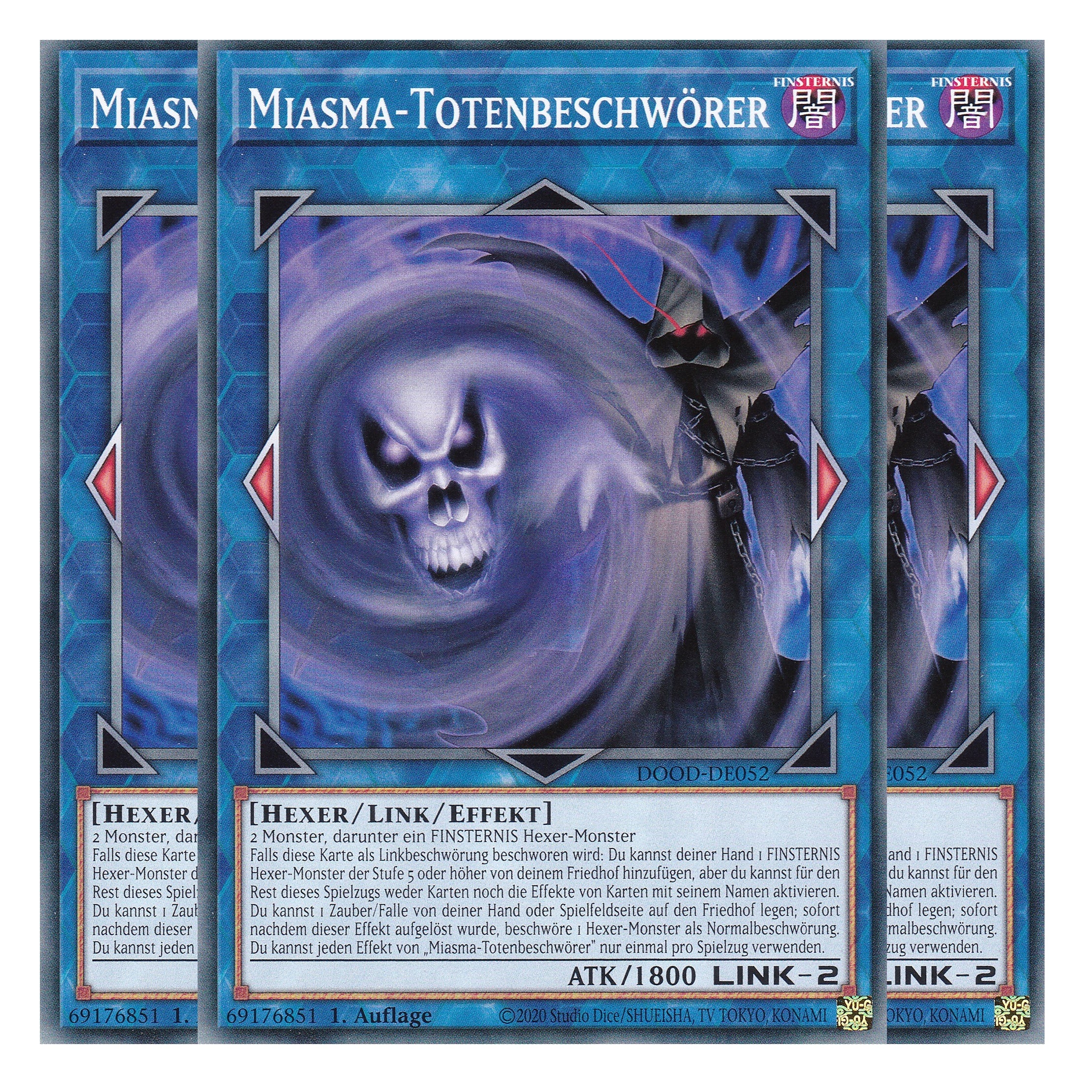 Miasma-Totenbeschwörer - DOOD-DE052 - Common - Deutsch - 1. Auflage - Doom of Dimensions - Playset (3 Kopien) - Yu-Gi-Oh!