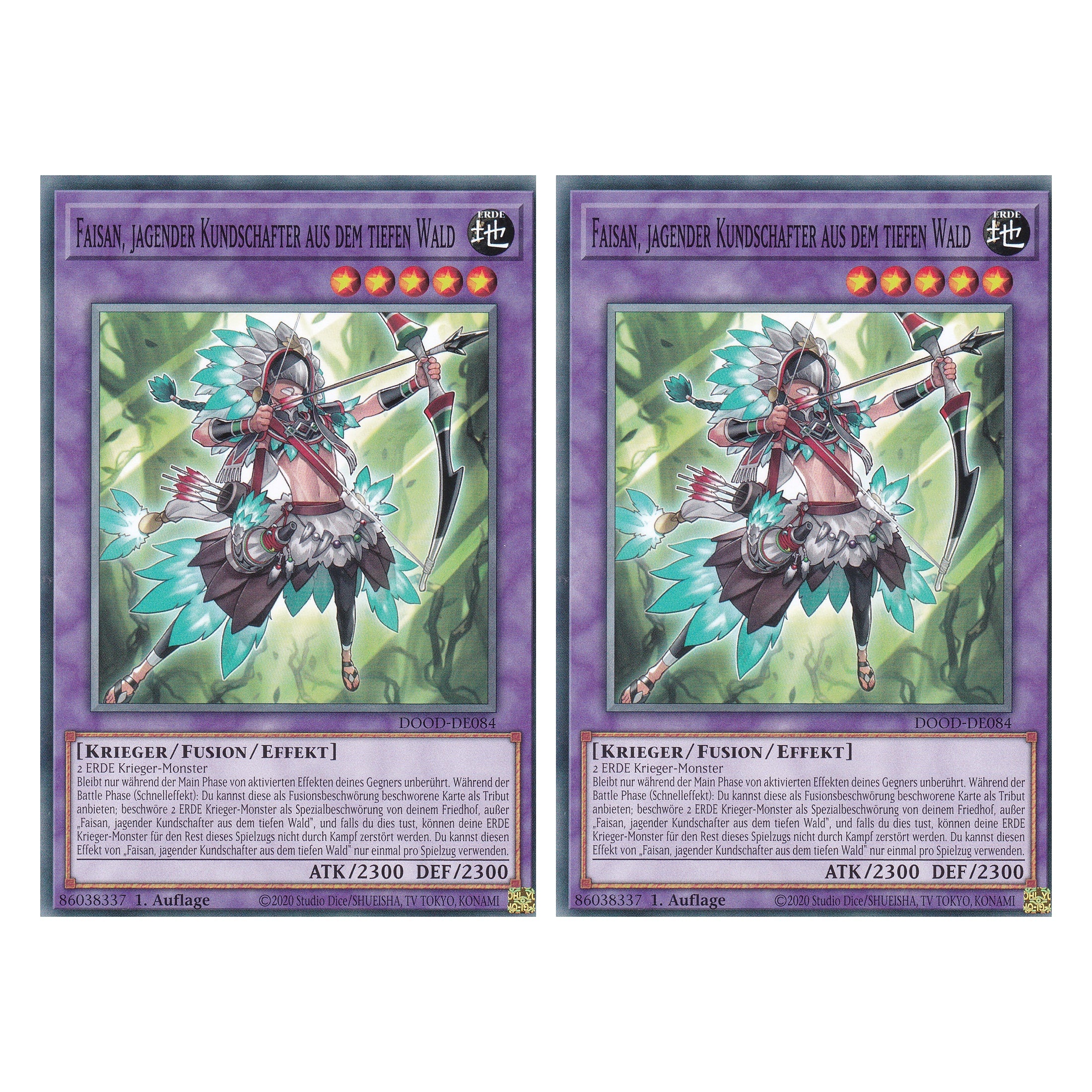 Faisan, jagender Kundschafter aus dem tiefen Wald - DOOD-DE084 - Common - Deutsch - 1. Auflage - Doom of Dimensions - Duo Set (2 Stück) - Yu-Gi-Oh!