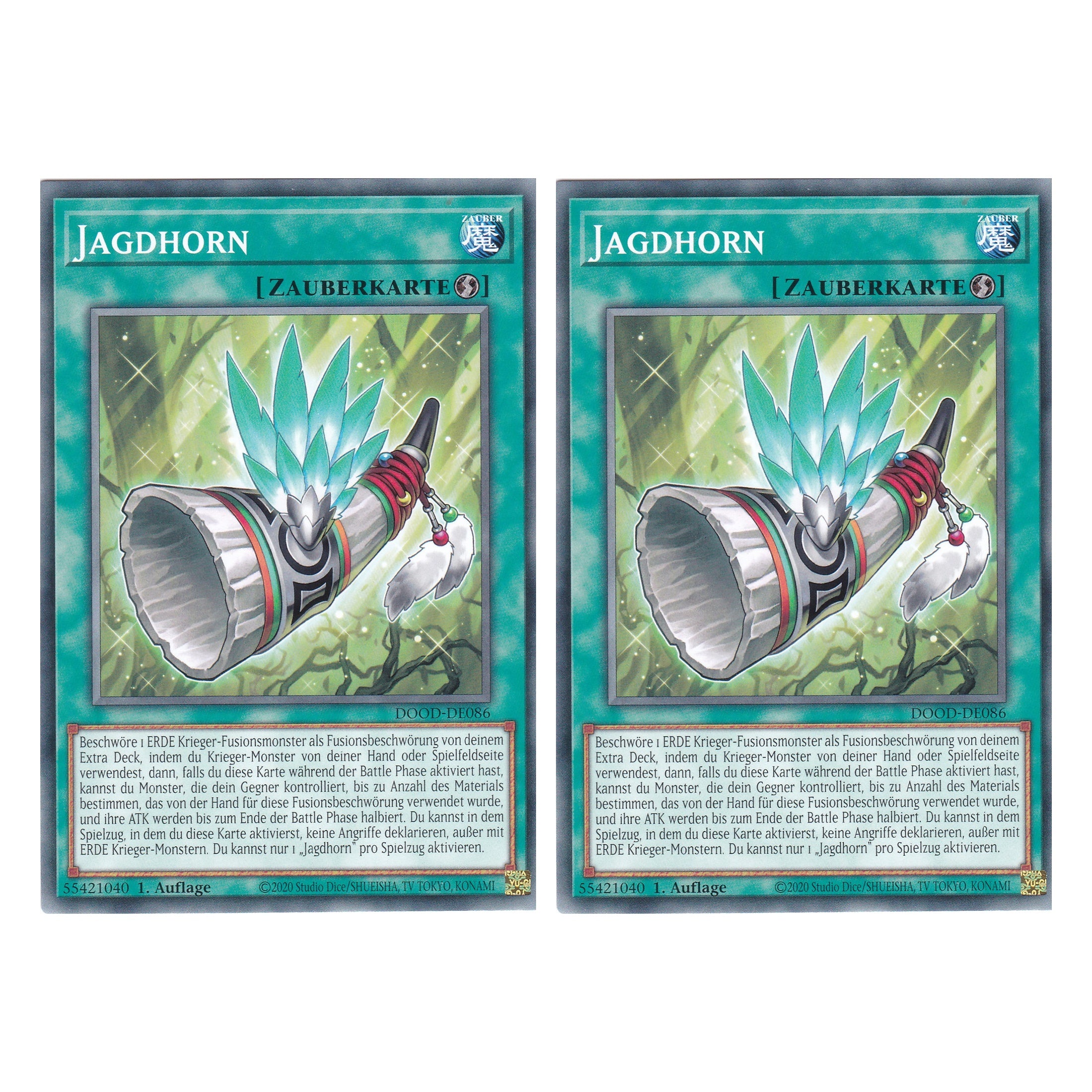 Jagdhorn - DOOD-DE086 - Common - Deutsch - 1. Auflage - Doom of Dimensions - Duo Set (2 Stück) - Yu-Gi-Oh!