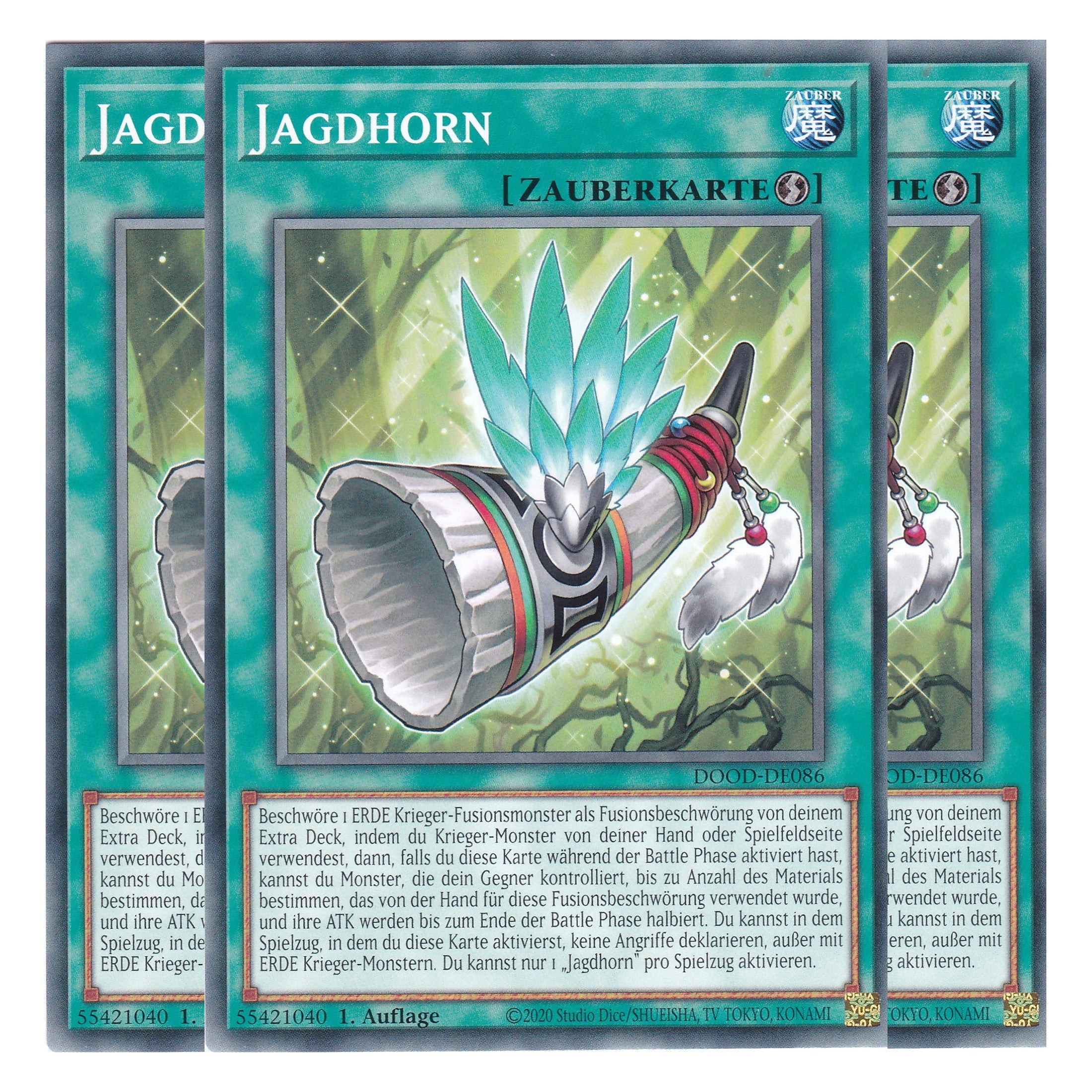 Jagdhorn - DOOD-DE086 - Common - Deutsch - 1. Auflage - Doom of Dimensions - Playset (3 Kopien) - Yu-Gi-Oh!