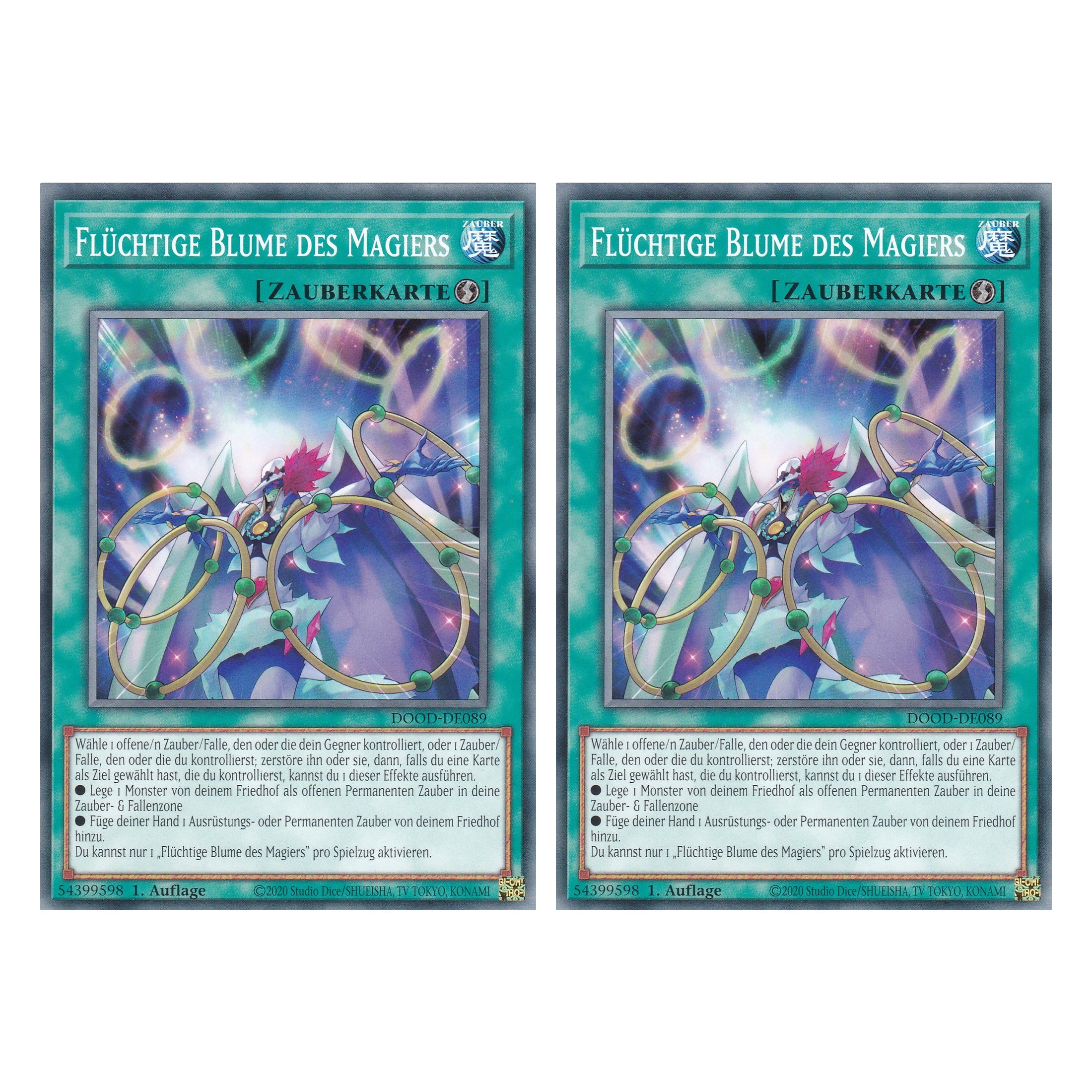 Flüchtige Blume des Magiers - DOOD-DE089 - Common - Deutsch - 1. Auflage - Doom of Dimensions - Duo Set (2 Stück) - Yu-Gi-Oh!