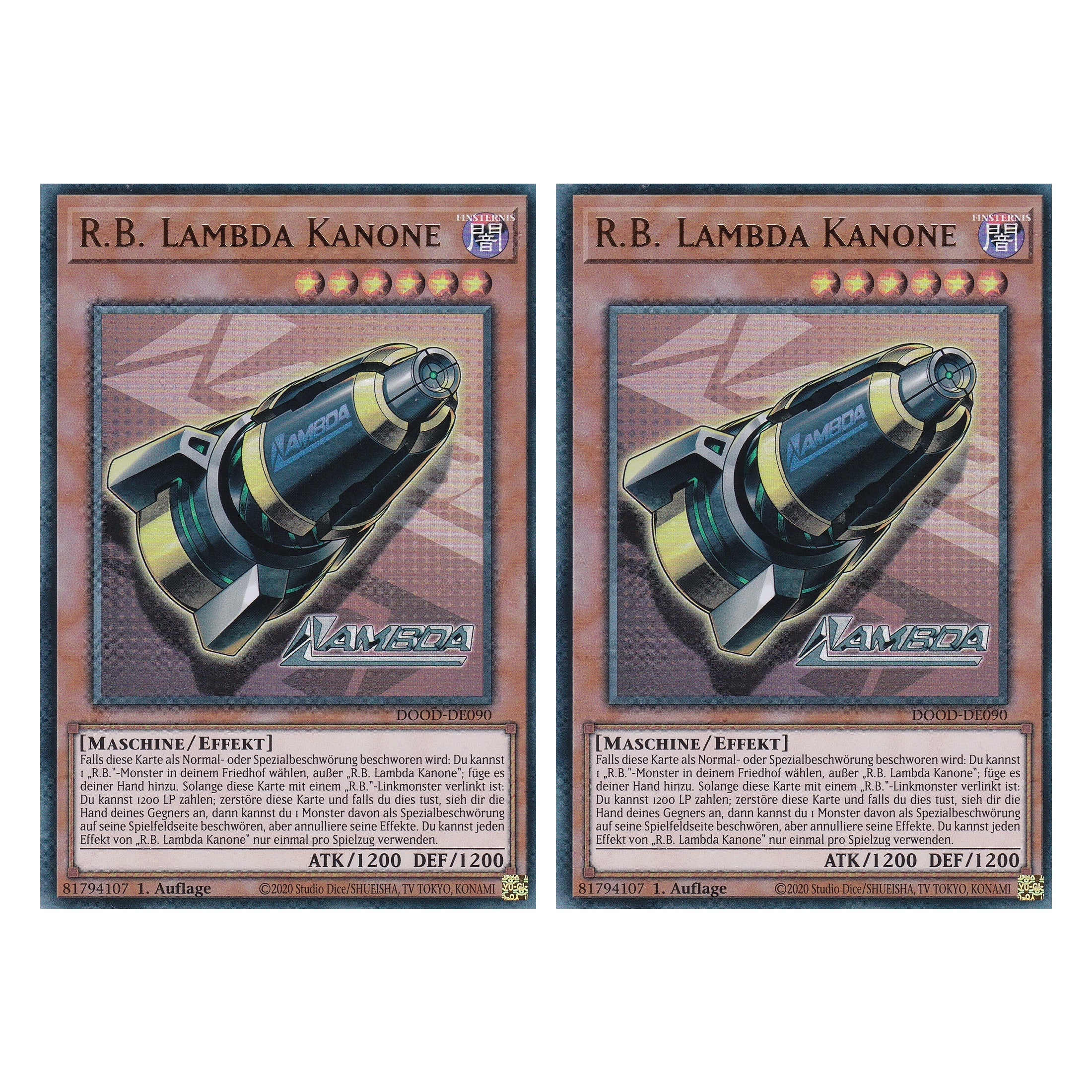 R.B. Lambda Kanone - DOOD-DE090 - Ultra Rare - Deutsch - 1. Auflage - Doom of Dimensions - Duo Set (2 Stück) - Yu-Gi-Oh!