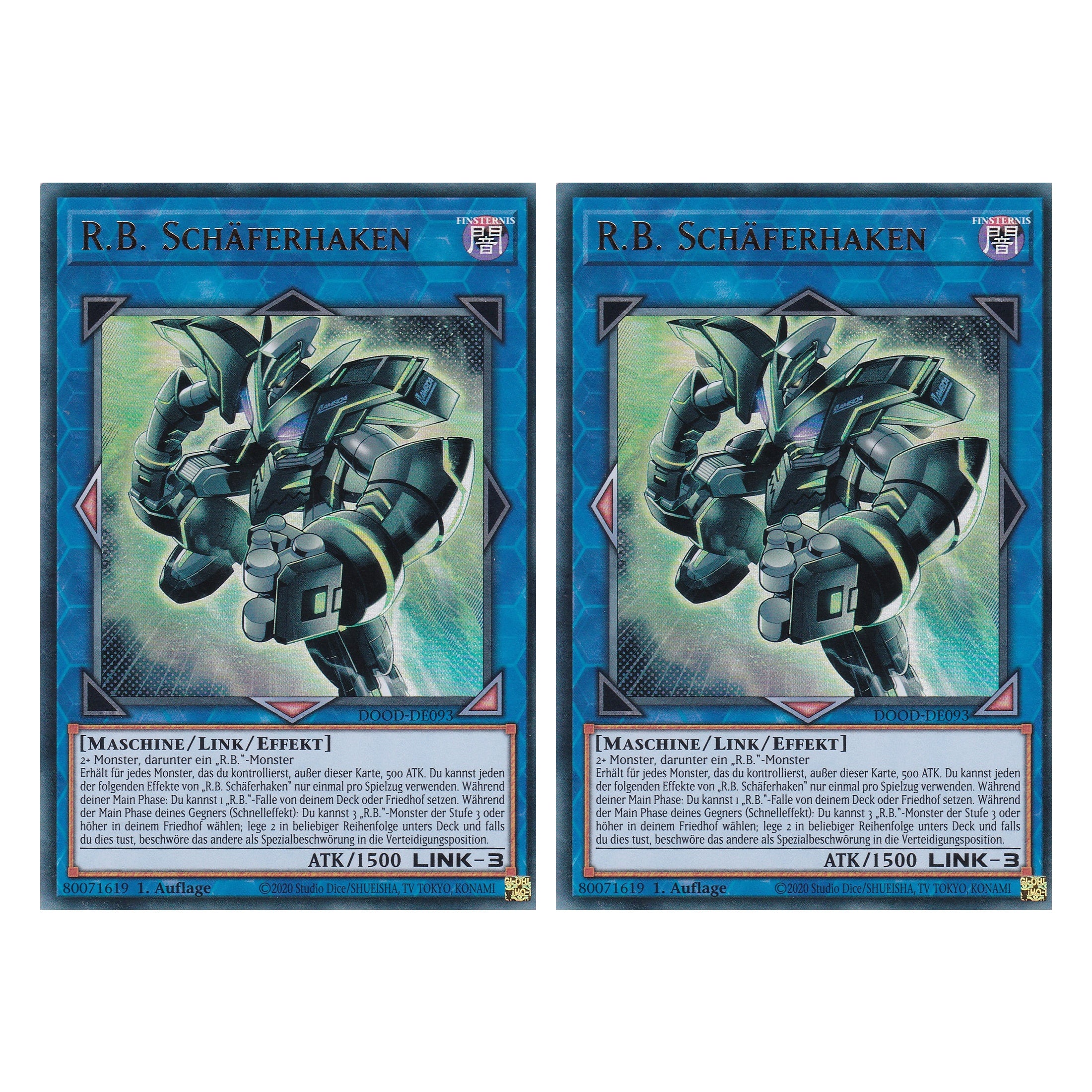 R.B. Schäferhaken - DOOD-DE093 - Ultra Rare - Deutsch - 1. Auflage - Doom of Dimensions - Duo Set (2 Stück) - Yu-Gi-Oh!