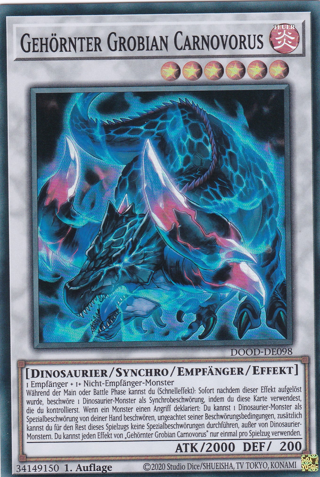 Gehörnter Grobian Carnovorus – DOOD-DE098 – Super Rare – 1. Auflage – Deutsch – Doom of Dimensions