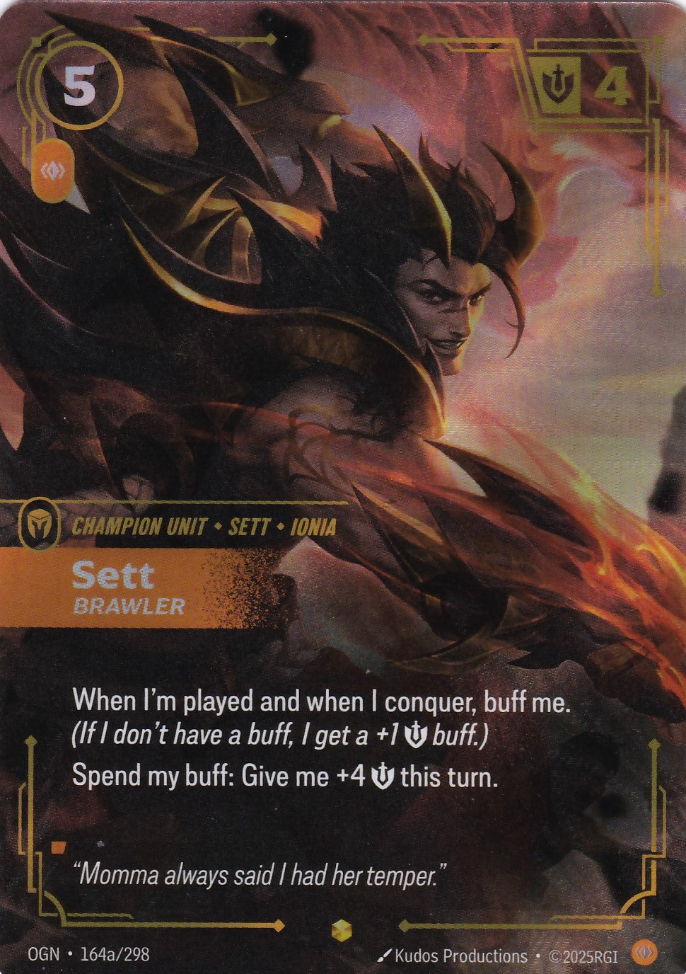 Sett, Brawler (Alt Art) - OGN-164a - Showcase - EN - Origins
