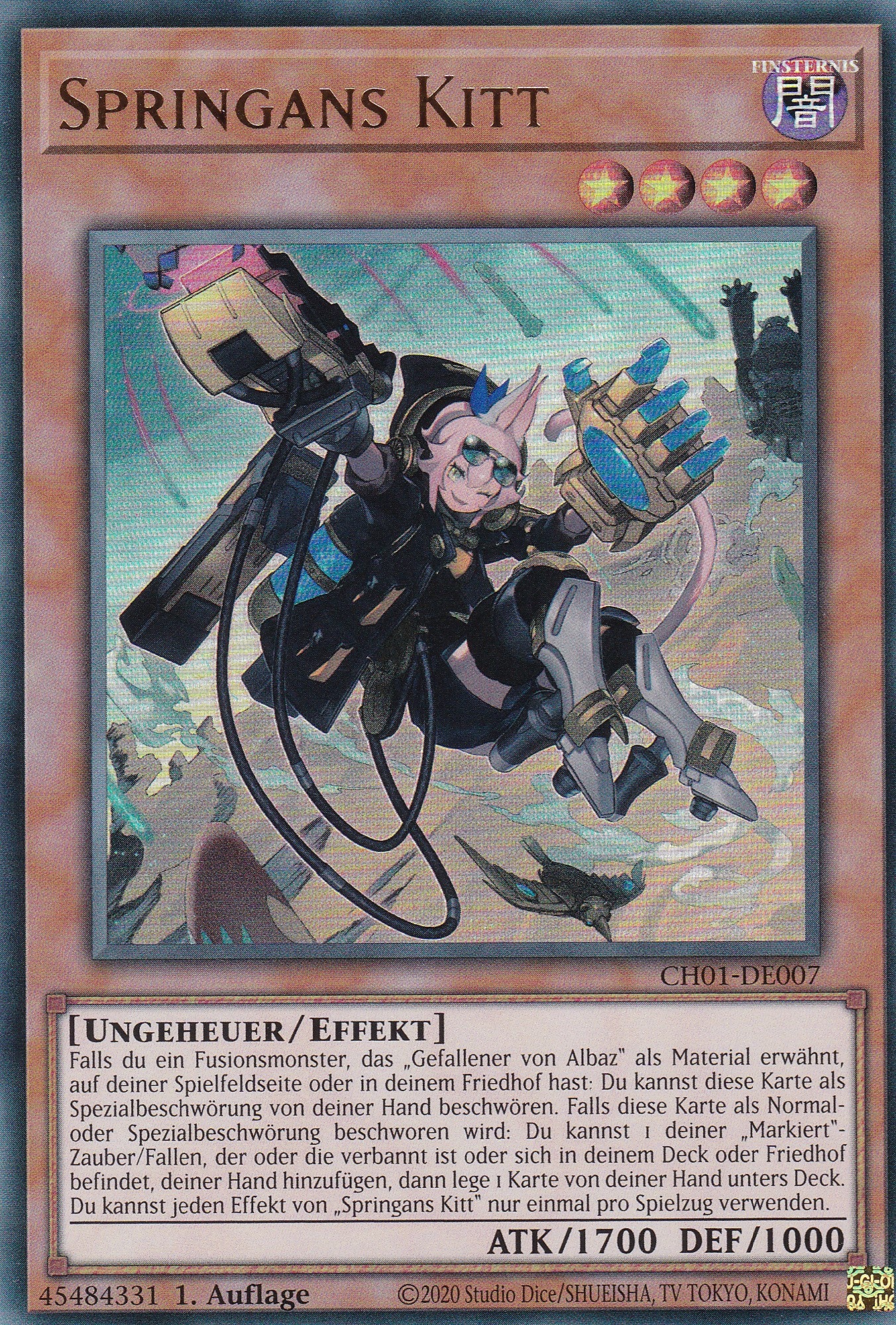 Springans Kitt – CH01-DE007 – Ultra Rare – Deutsch – 1. Auflage – The Chronicles Deck: The Fallen & The Virtuous