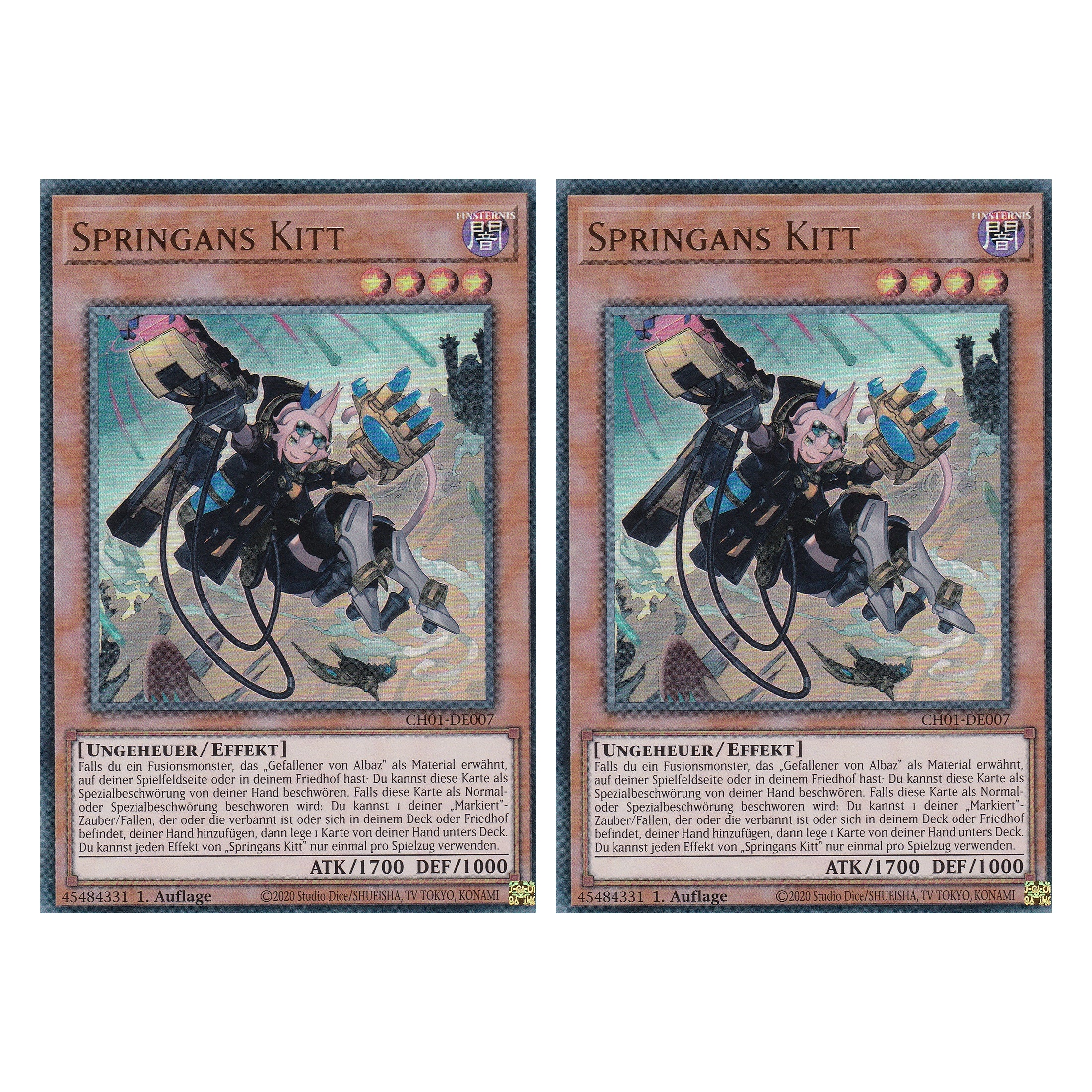 Springans Kitt - CH01-DE007 - Ultra Rare - Deutsch - 1. Auflage - The Chronicles Deck: The Fallen & The Virtuous - Duo Set (2 Stück) - Yugioh