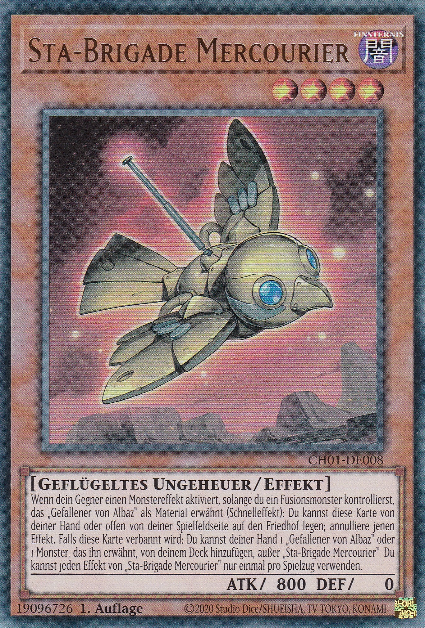 Sta-Brigade Mercourier – CH01-DE008 – Ultra Rare – Deutsch – 1. Auflage – The Chronicles Deck: The Fallen & The Virtuous