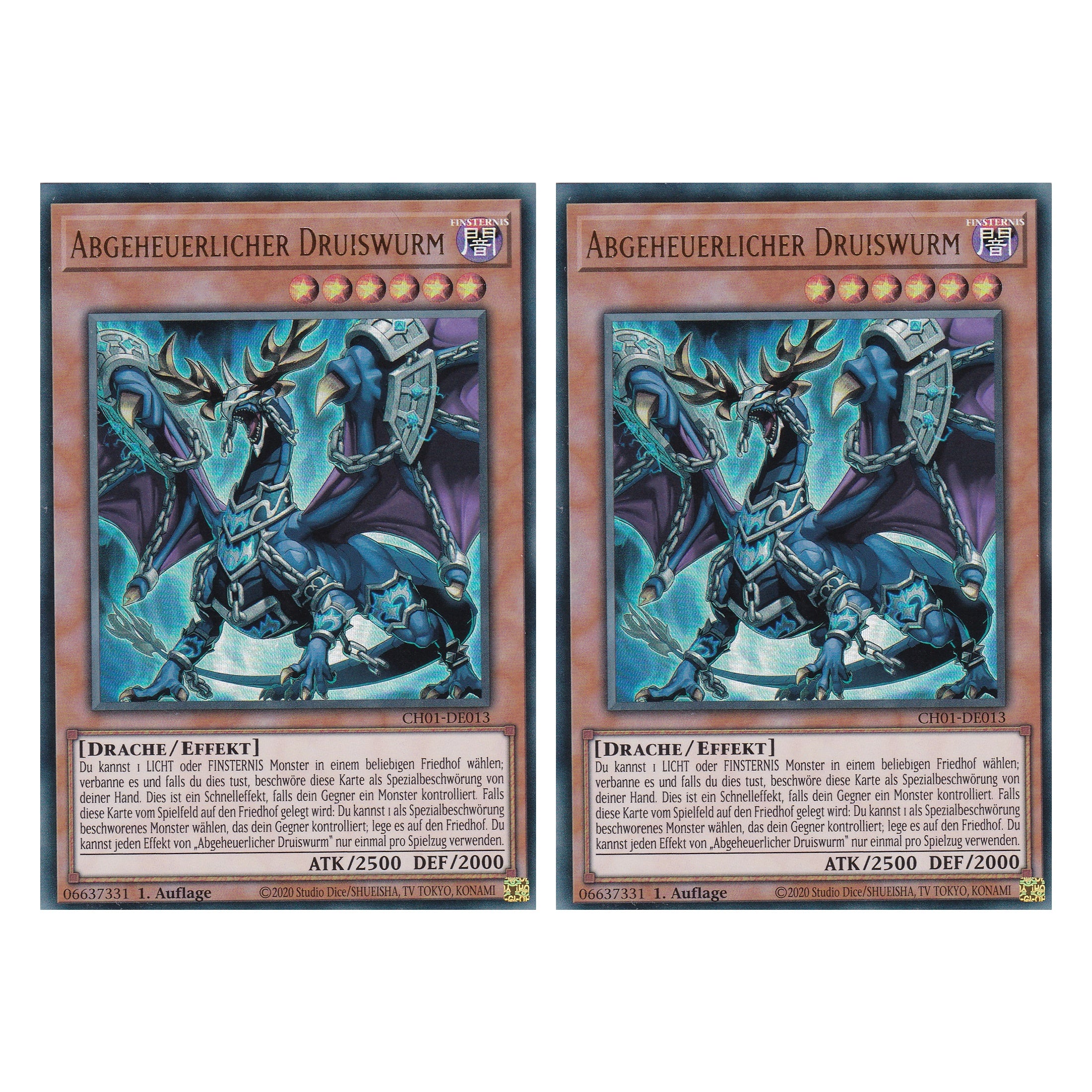 Abgeheuerlicher Druiswurm - CH01-DE013 - Ultra Rare - Deutsch - 1. Auflage - The Chronicles Deck: The Fallen & The Virtuous - Duo Set (2 Stück) - Yugioh