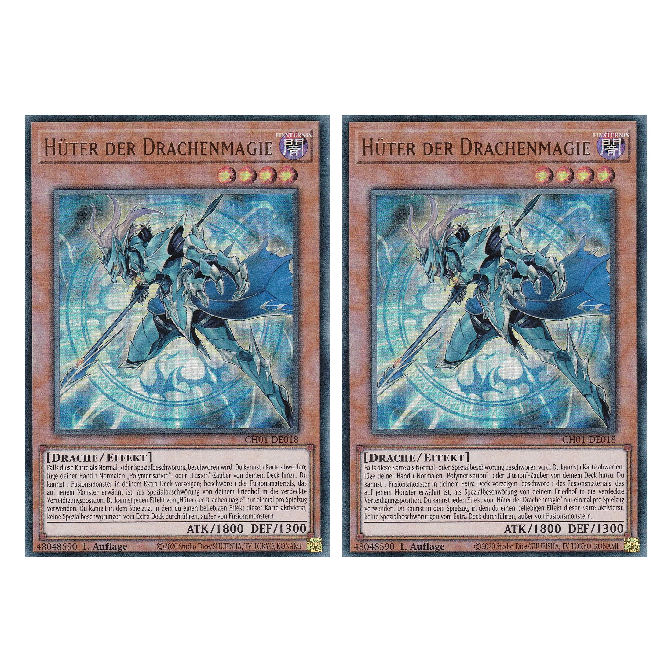Hüter der Drachenmagie - CH01-DE018 - Ultra Rare - Deutsch - 1. Auflage - The Chronicles Deck: The Fallen & The Virtuous - Duo Set (2 Stück) - Yugioh