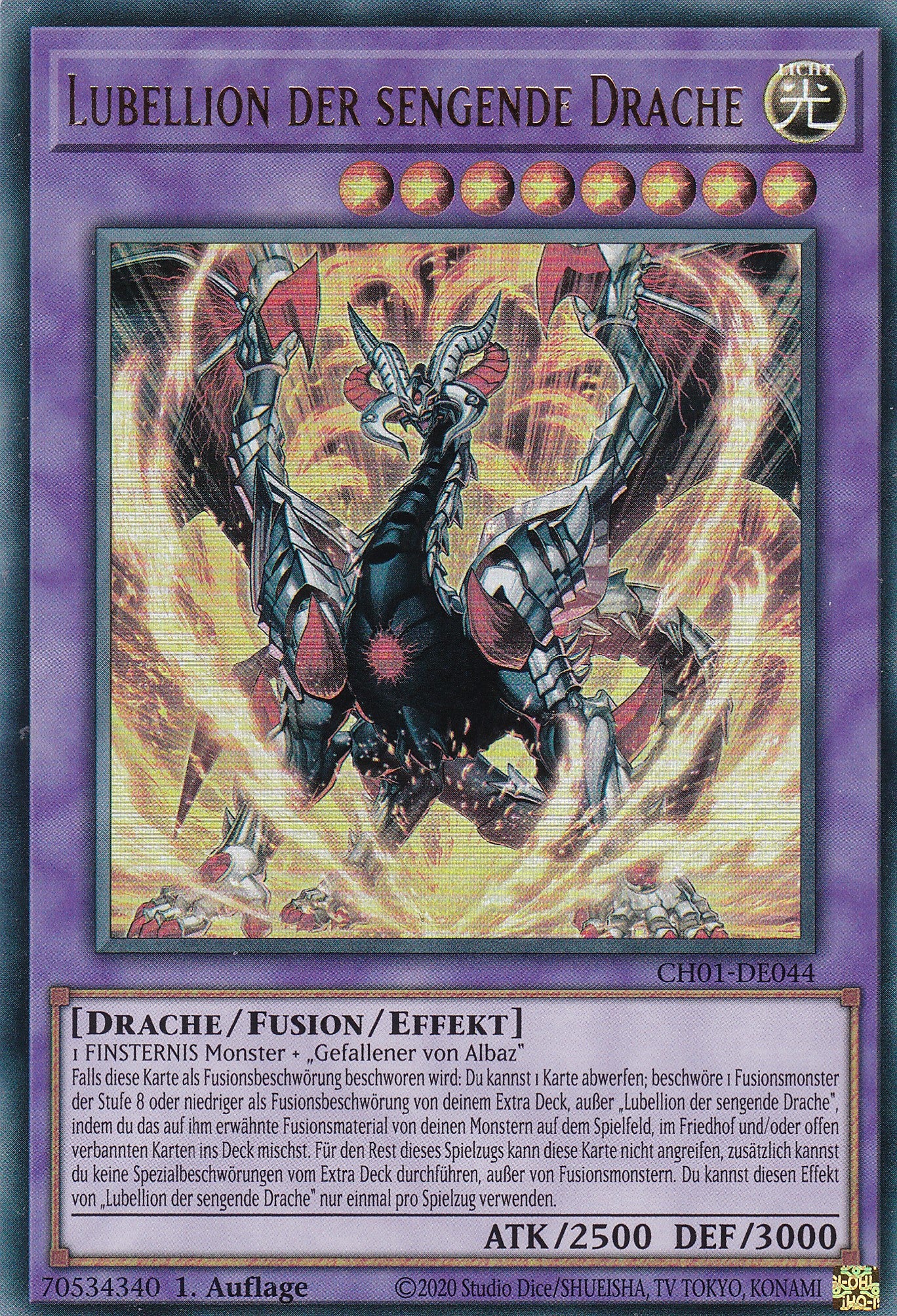 Lubellion der sengende Drache – CH01-DE044 – Ultra Rare – Deutsch – 1. Auflage – The Chronicles Deck: The Fallen & The Virtuous