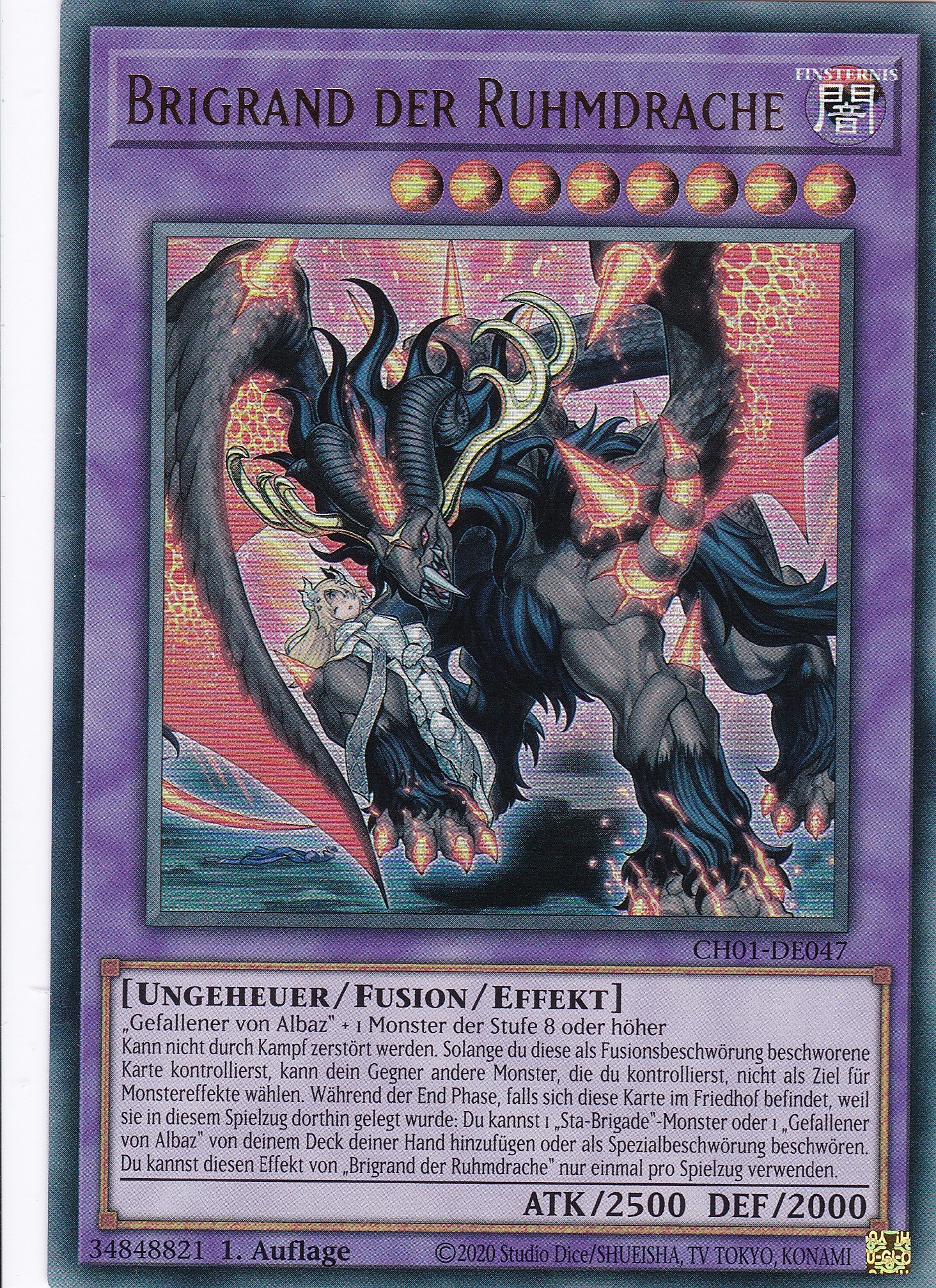Brigrand der Ruhmdrache – CH01-DE047 – Ultra Rare – Deutsch – 1. Auflage – The Chronicles Deck: The Fallen & The Virtuous